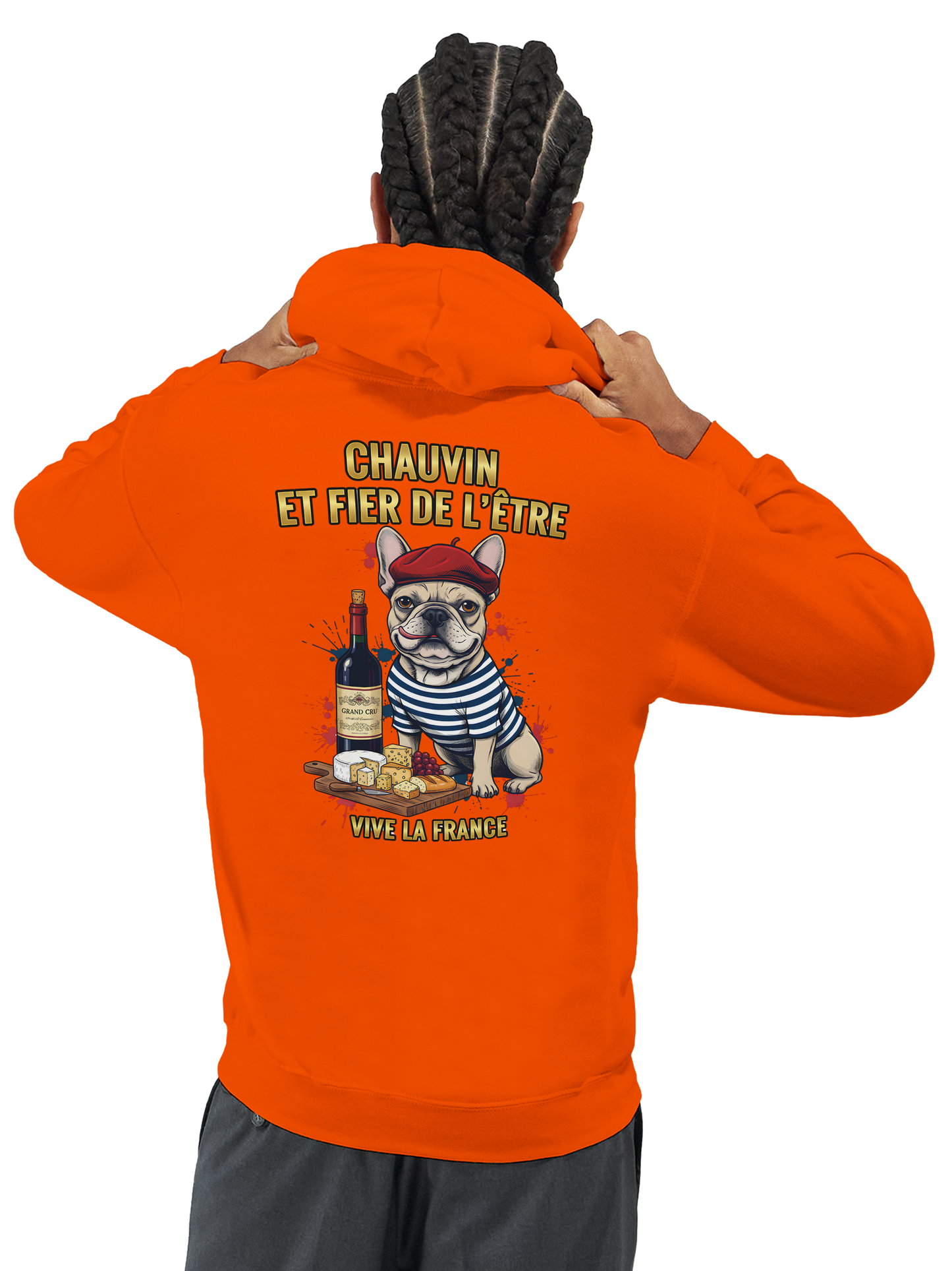 Sweat à Capuche Homme "Chauvin et Fier l'être" – Confort Premium et Design Patriotique