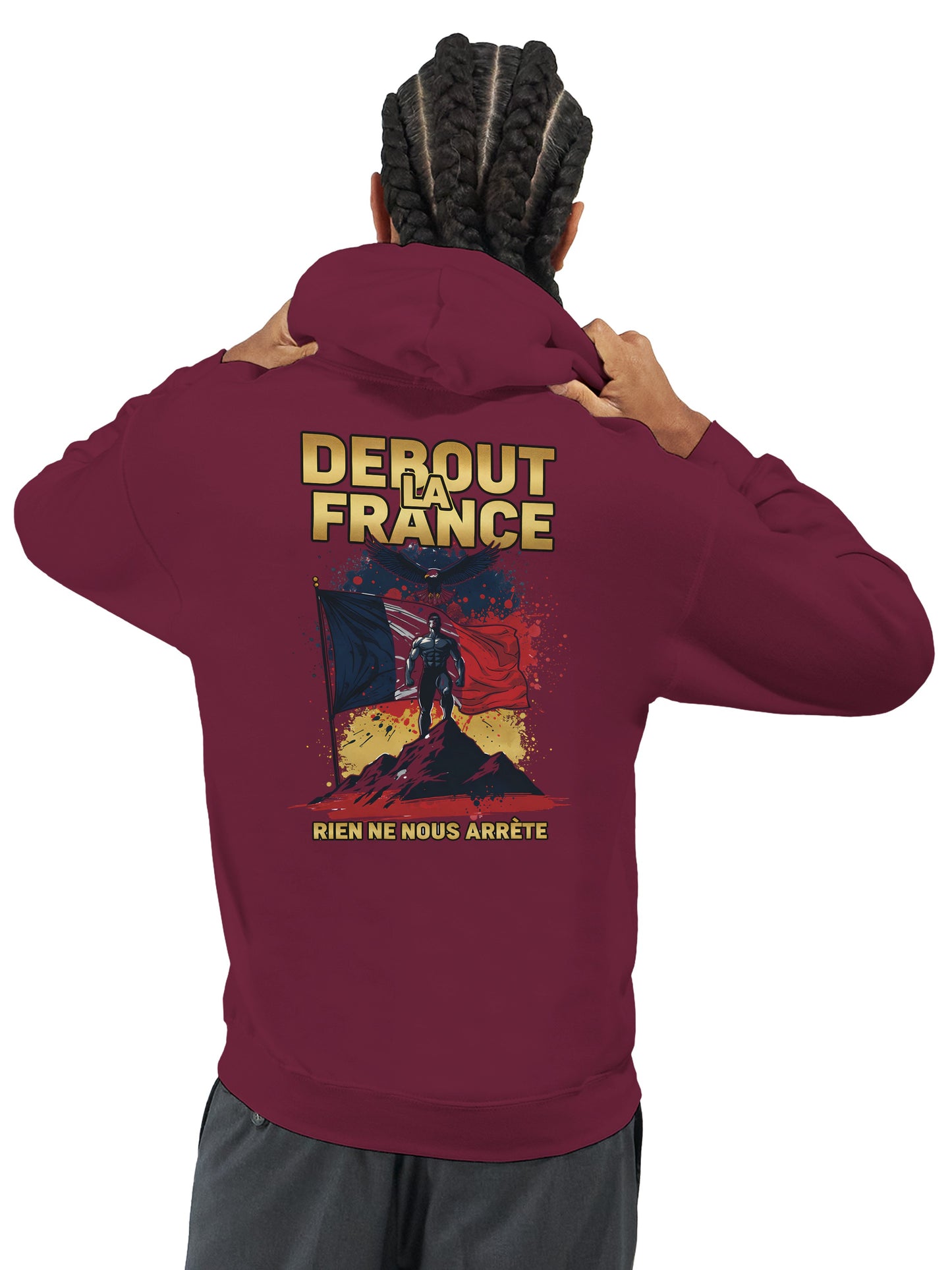 Sweat à capuche Debout la France pour homme – Hoodie premium en coton mélangé