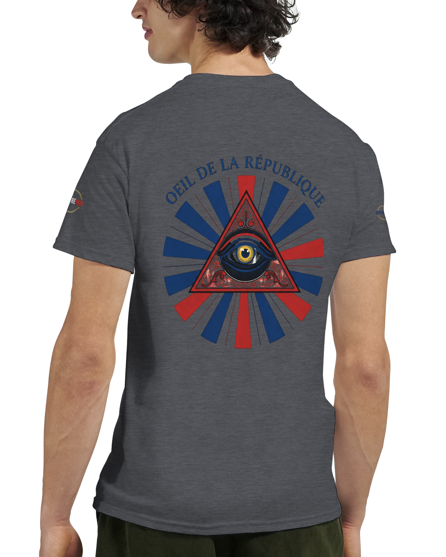 T-shirt Homme Œil de la République - Coton Épais à Coupe Classique