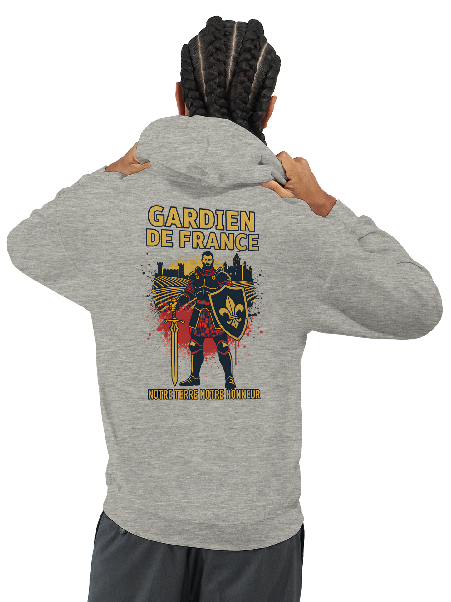 Sweat à capuche Gardien de France pour homme – Hoodie premium en coton mélangé