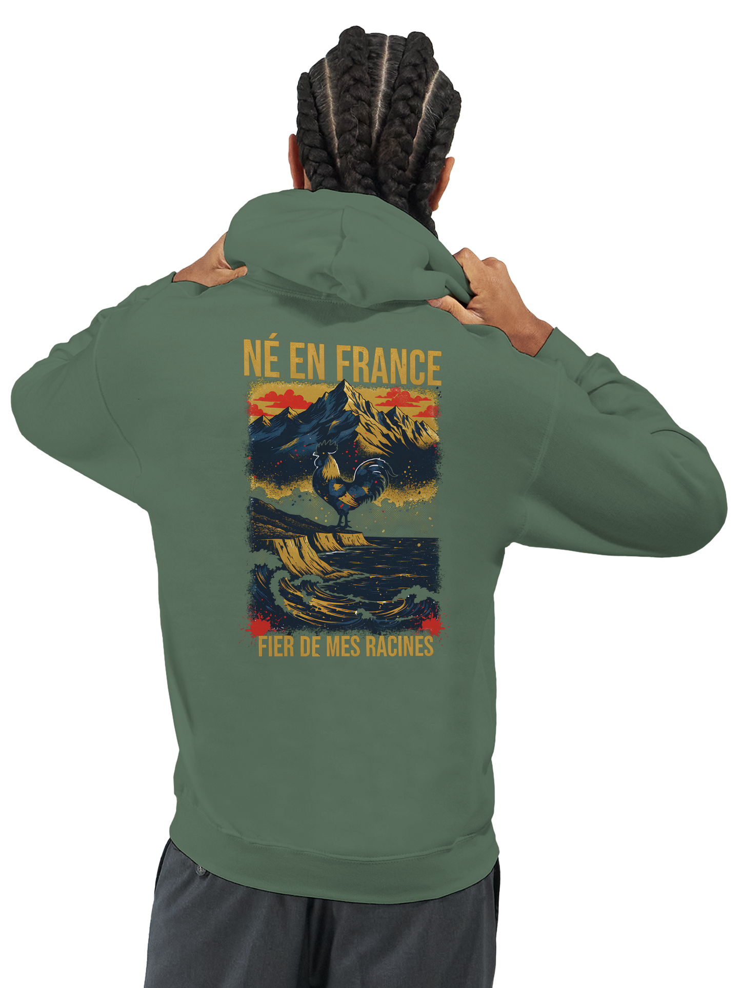 Sweat à Capuche Homme « Né en France » – Premium Confort et Style