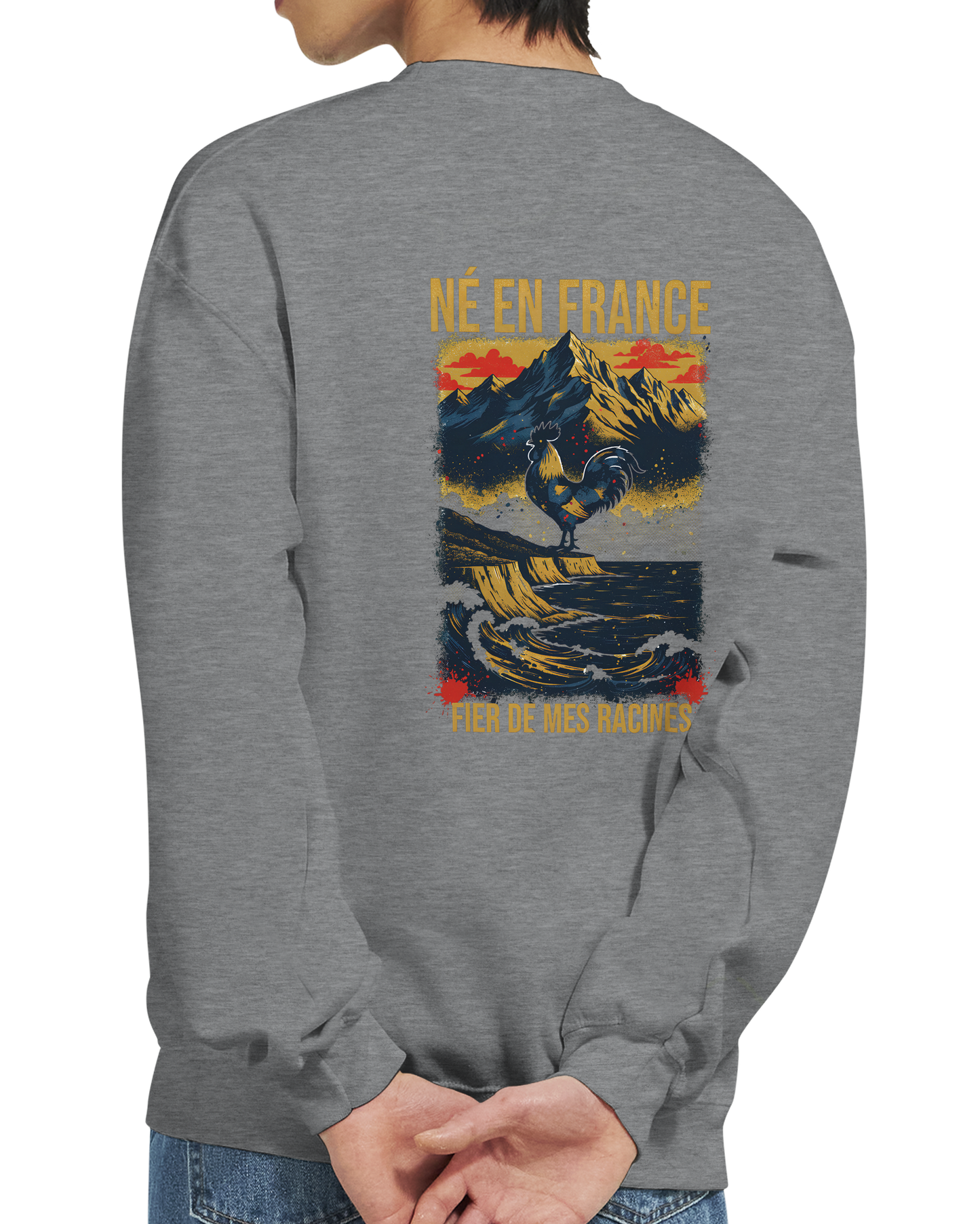 Sweat-shirt Homme « Né en France » – Confort Premium et Design Durable