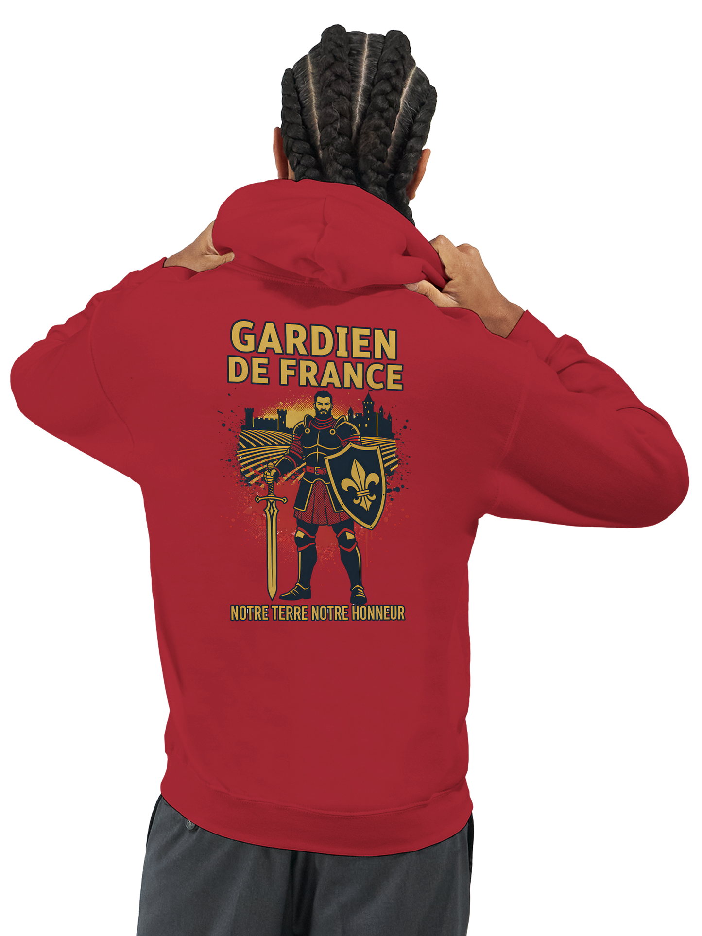 Sweat à capuche Gardien de France pour homme – Hoodie premium en coton mélangé