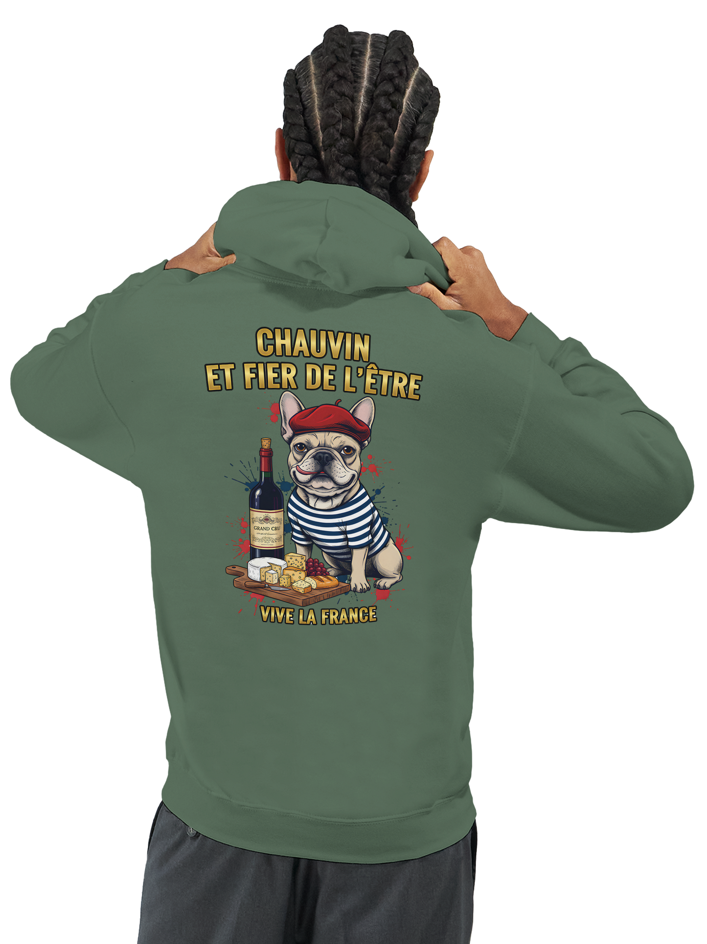 Sweat à Capuche Homme "Chauvin et Fier l'être" – Confort Premium et Design Patriotique