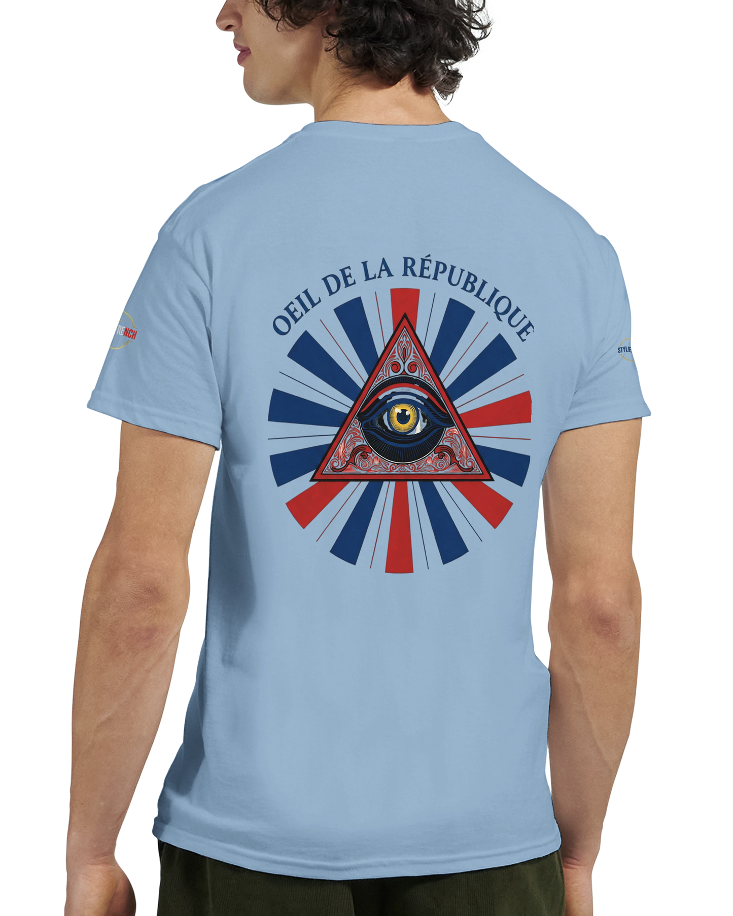 T-shirt Homme Œil de la République - Coton Épais à Coupe Classique