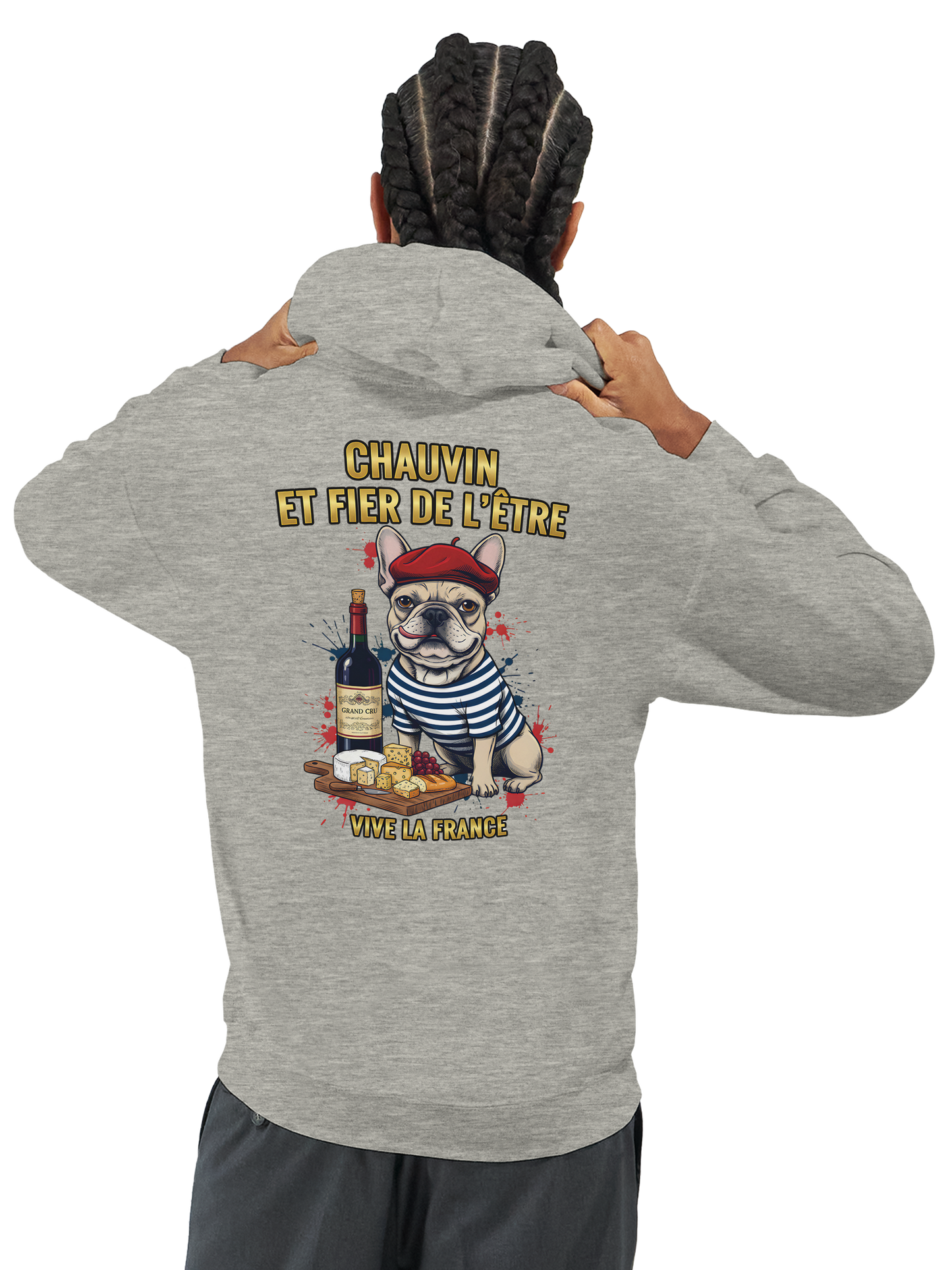 Sweat à Capuche Homme "Chauvin et Fier l'être" – Confort Premium et Design Patriotique