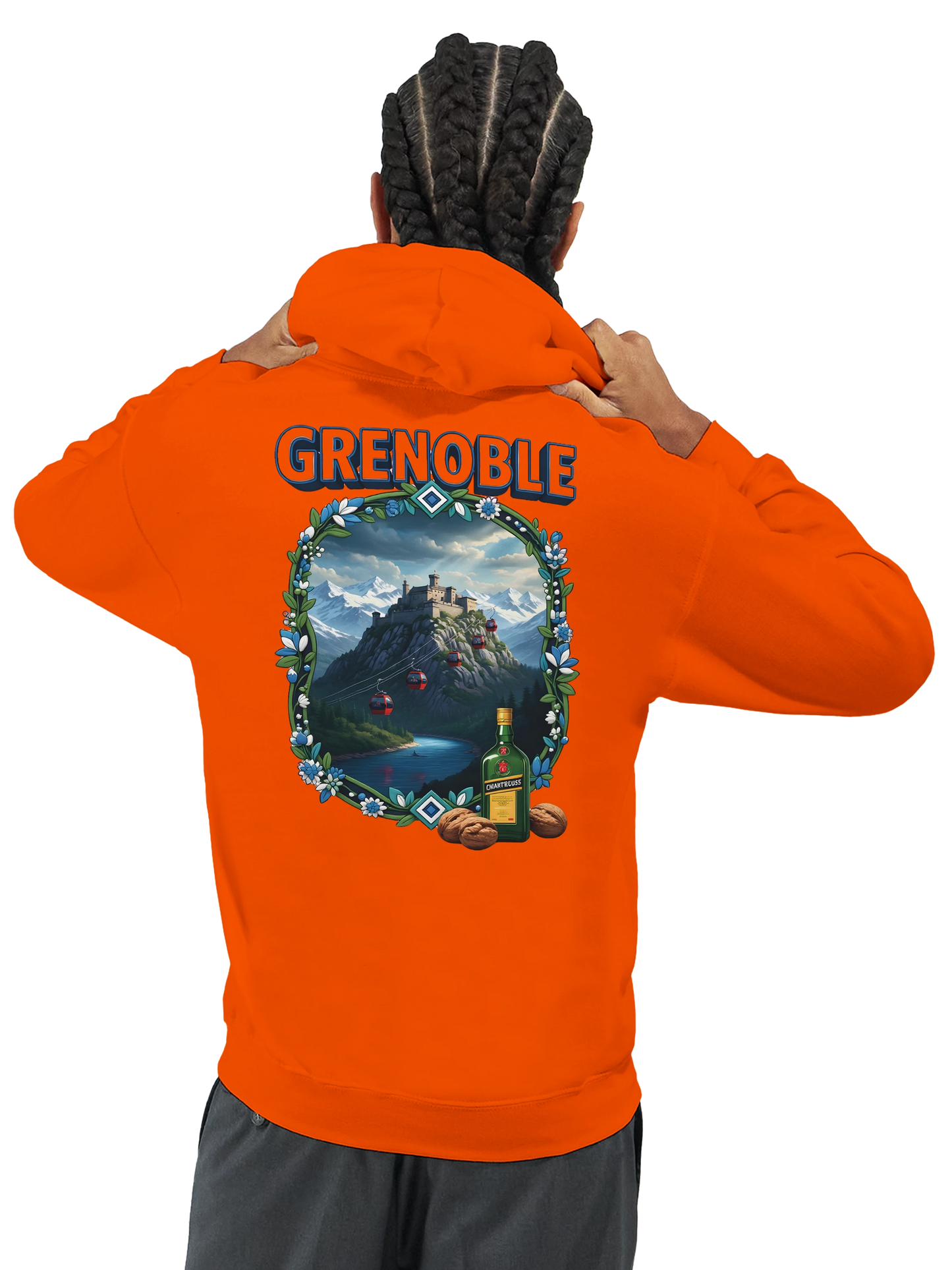 Sweat à capuche Grenoble - Collection Ville de France - Unisexe Premium