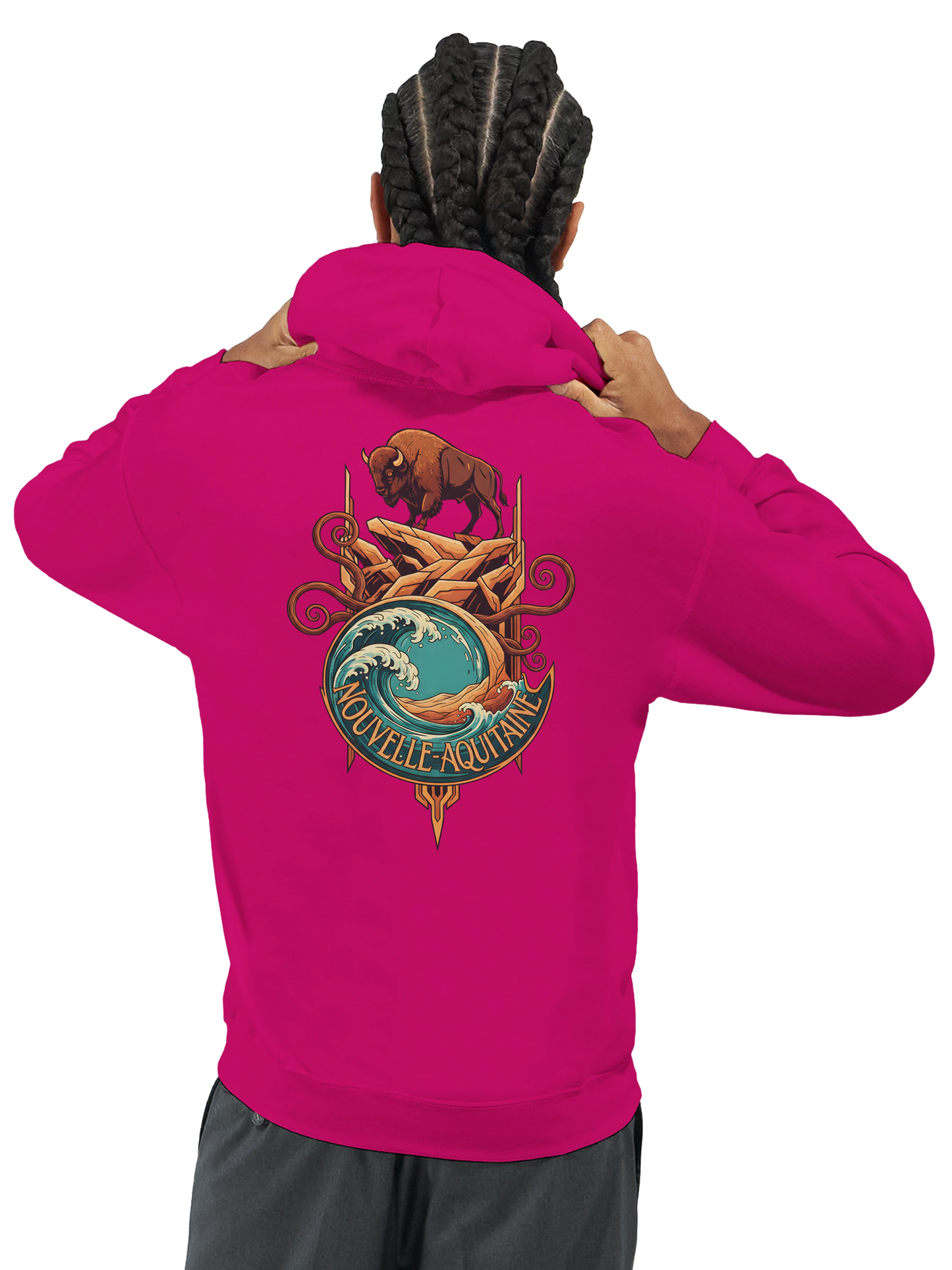 Sweat à capuche unisexe Nouvelle-Aquitaine - Hoodie premium en coton mélangé