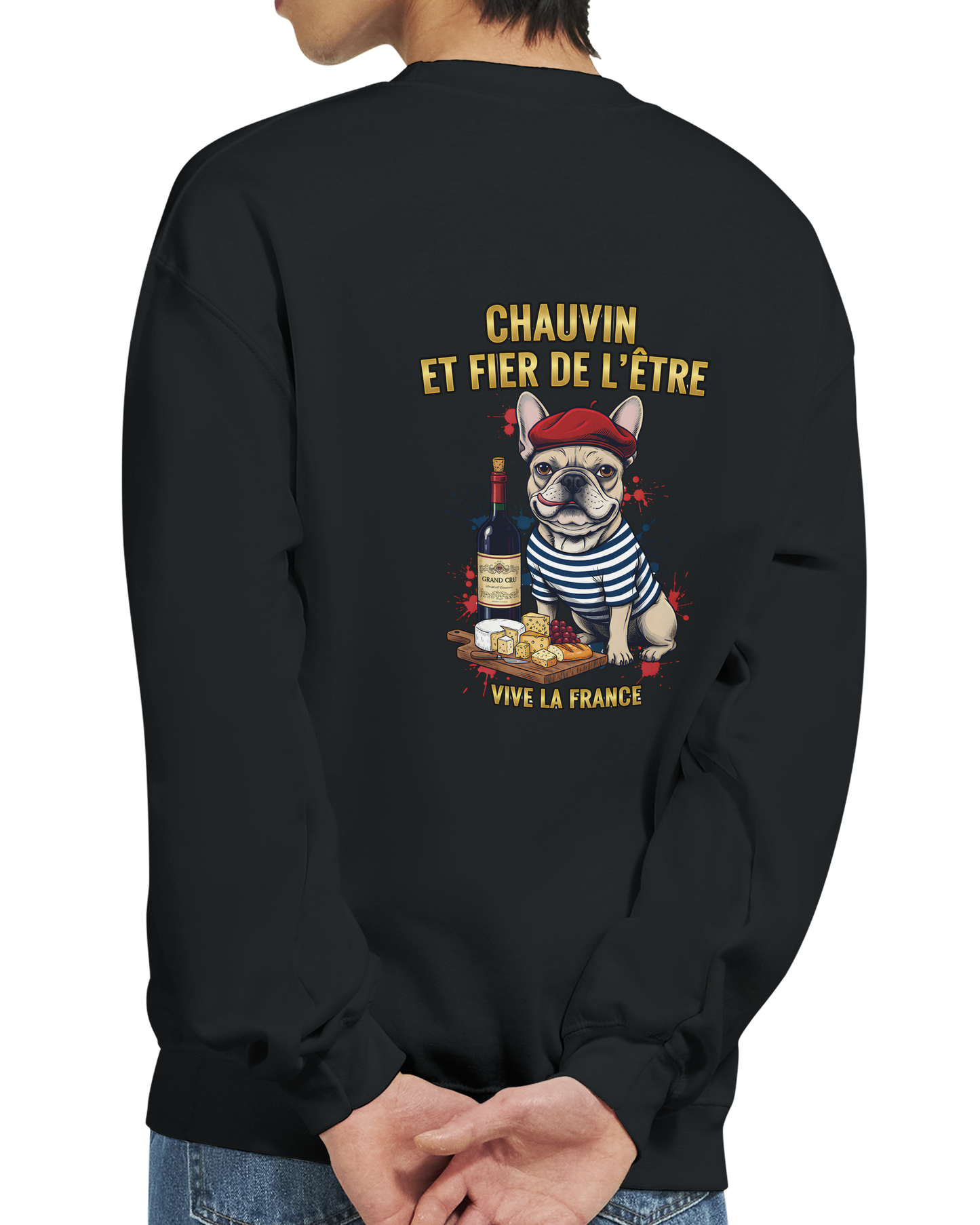 Sweat-shirt Chauvin et Fier de l'Être - Sweat à Col Rond Classique