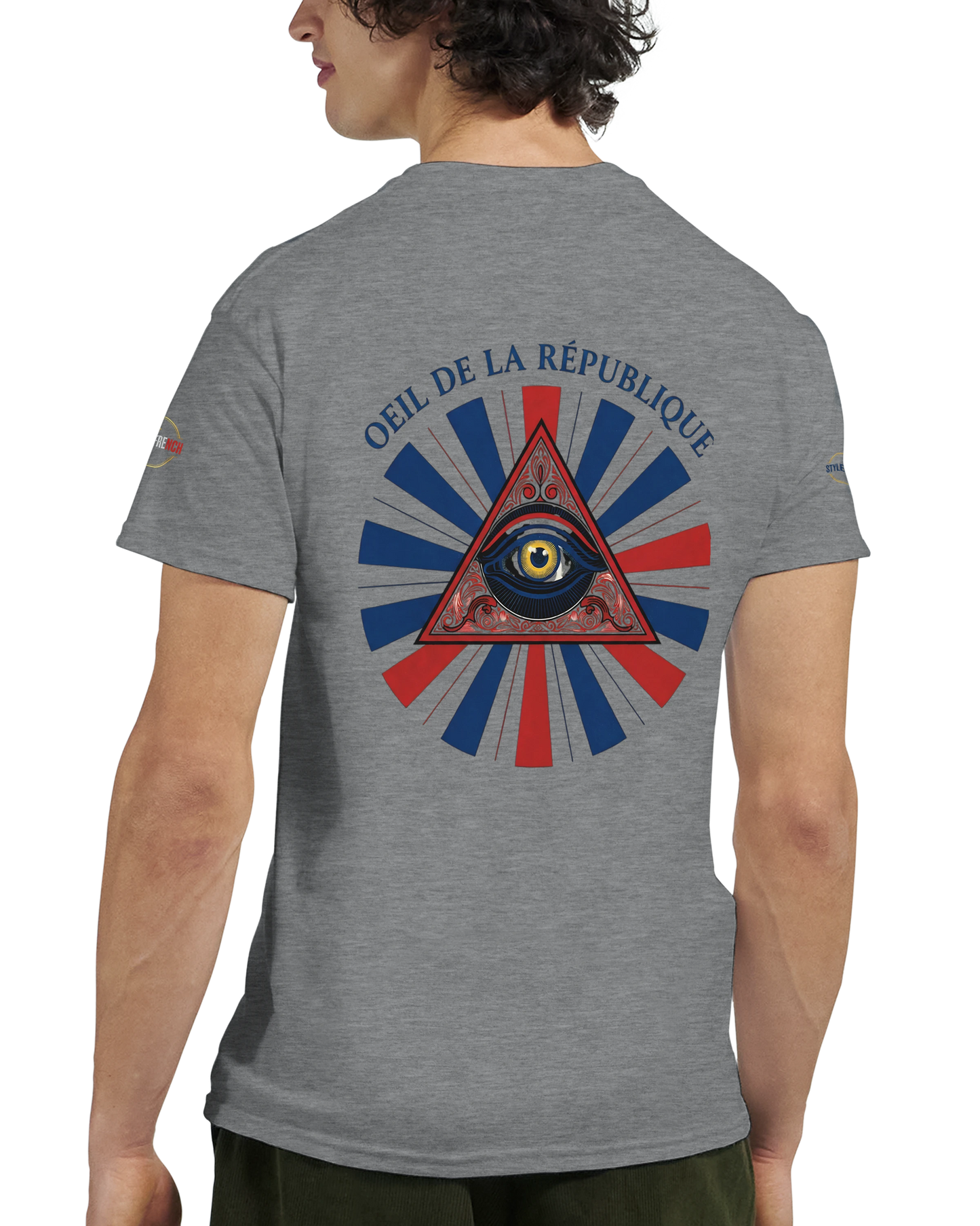 T-shirt Homme Œil de la République - Coton Épais à Coupe Classique