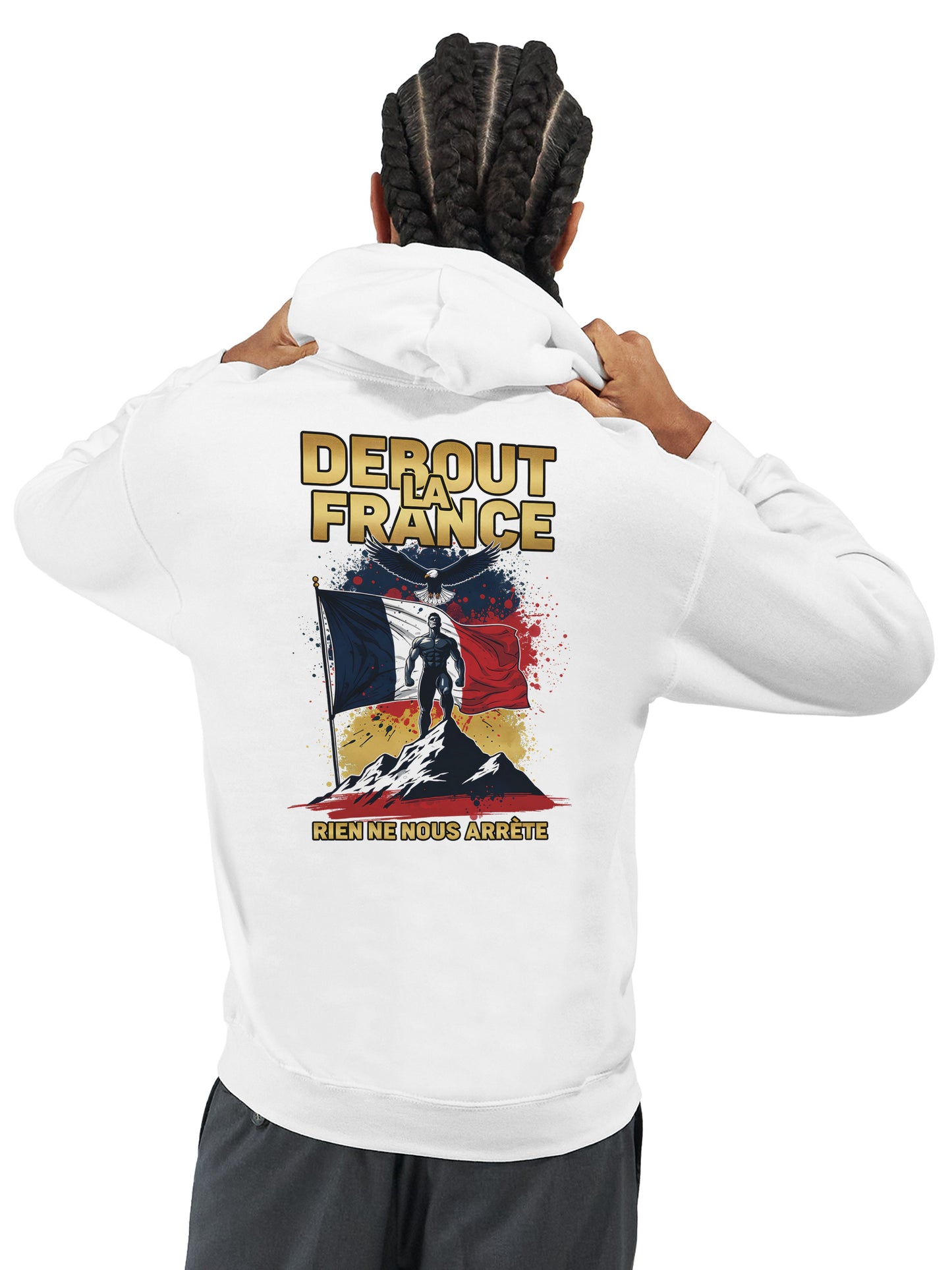 Sweat à capuche Debout la France pour homme – Hoodie premium en coton mélangé