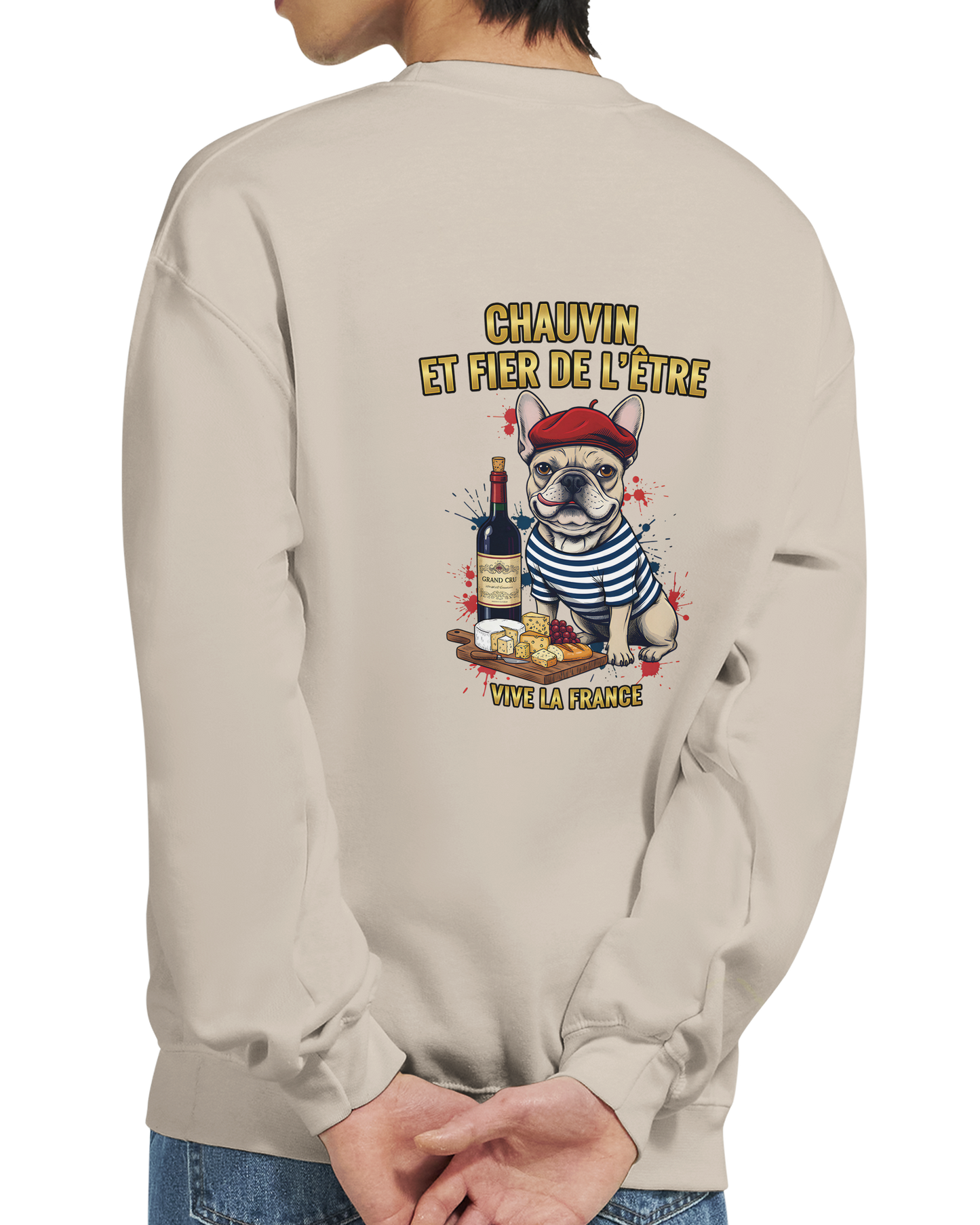 Sweat-shirt Chauvin et Fier de l'Être - Sweat à Col Rond Classique