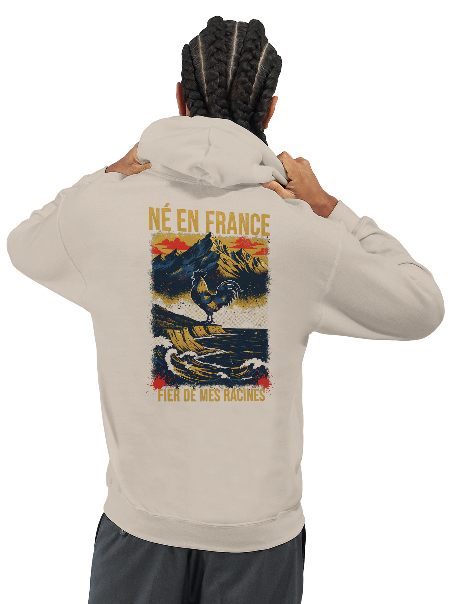 Sweat à Capuche Homme « Né en France » – Premium Confort et Style