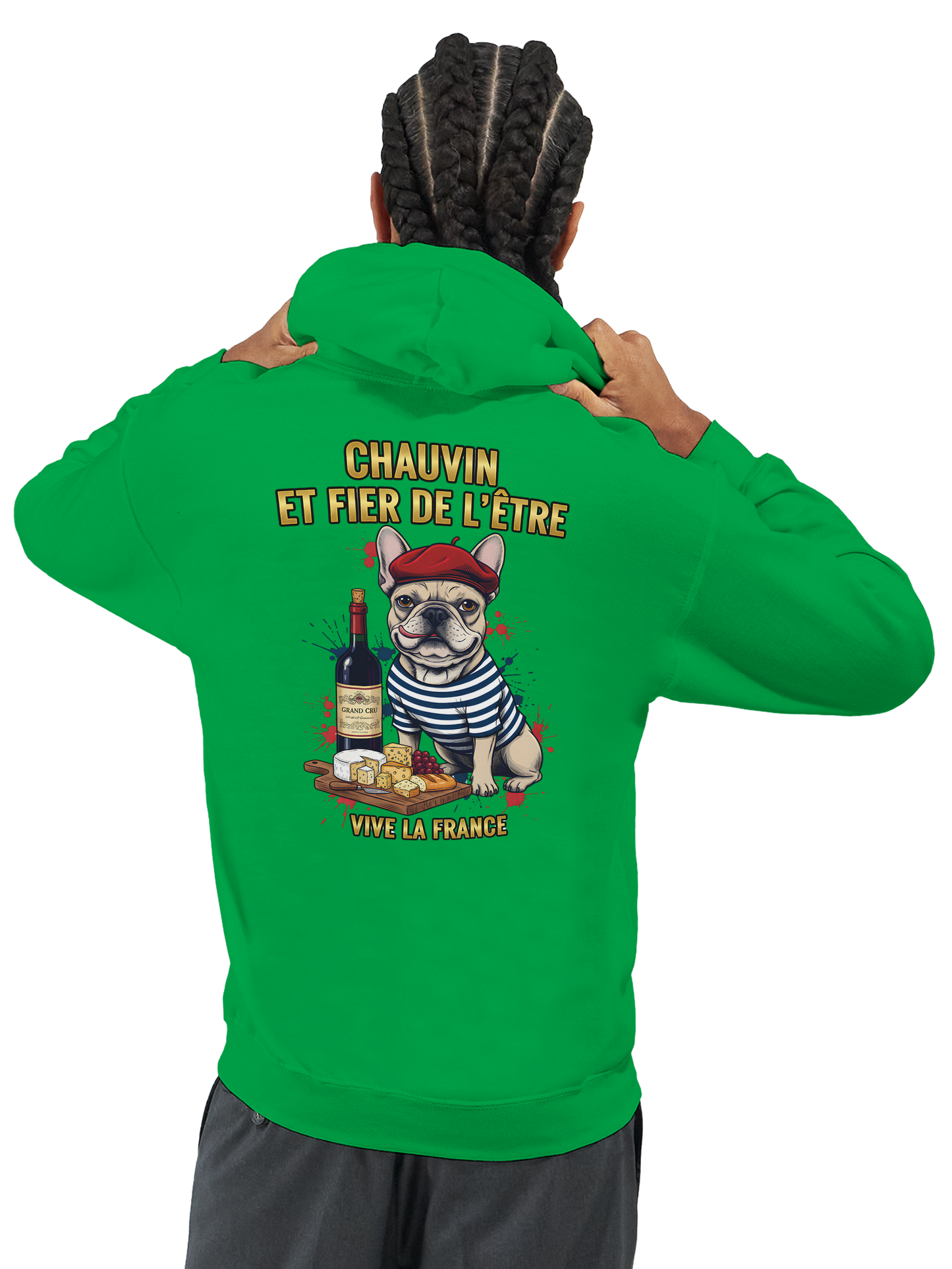 Sweat à Capuche Homme "Chauvin et Fier l'être" – Confort Premium et Design Patriotique