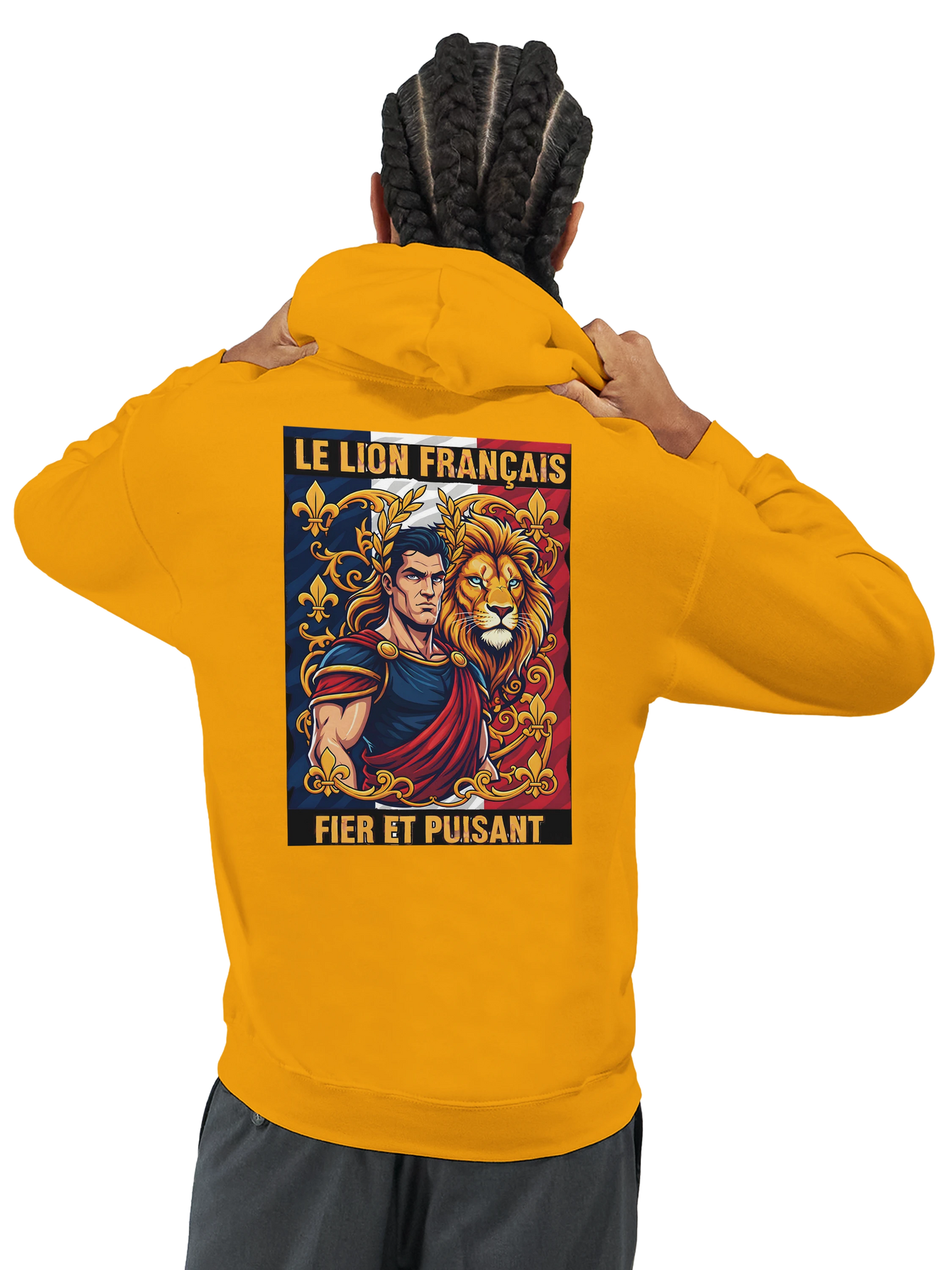 Sweat à capuche homme motif Lion Fort – Hoodie épais et confortable