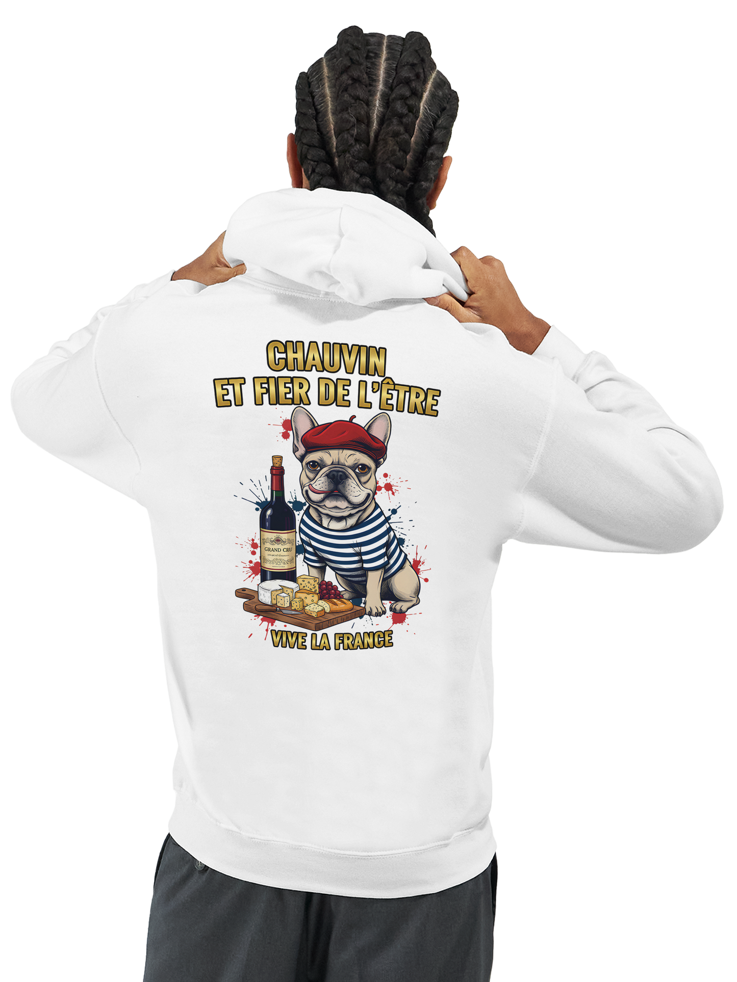 Sweat à Capuche Homme "Chauvin et Fier l'être" – Confort Premium et Design Patriotique