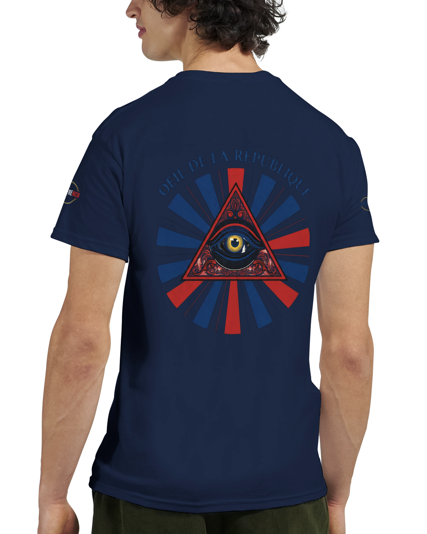 T-shirt Homme Œil de la République - Coton Épais à Coupe Classique