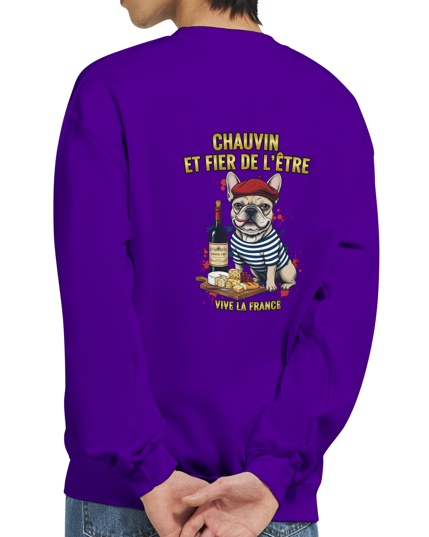 Sweat-shirt Chauvin et Fier de l'Être - Sweat à Col Rond Classique