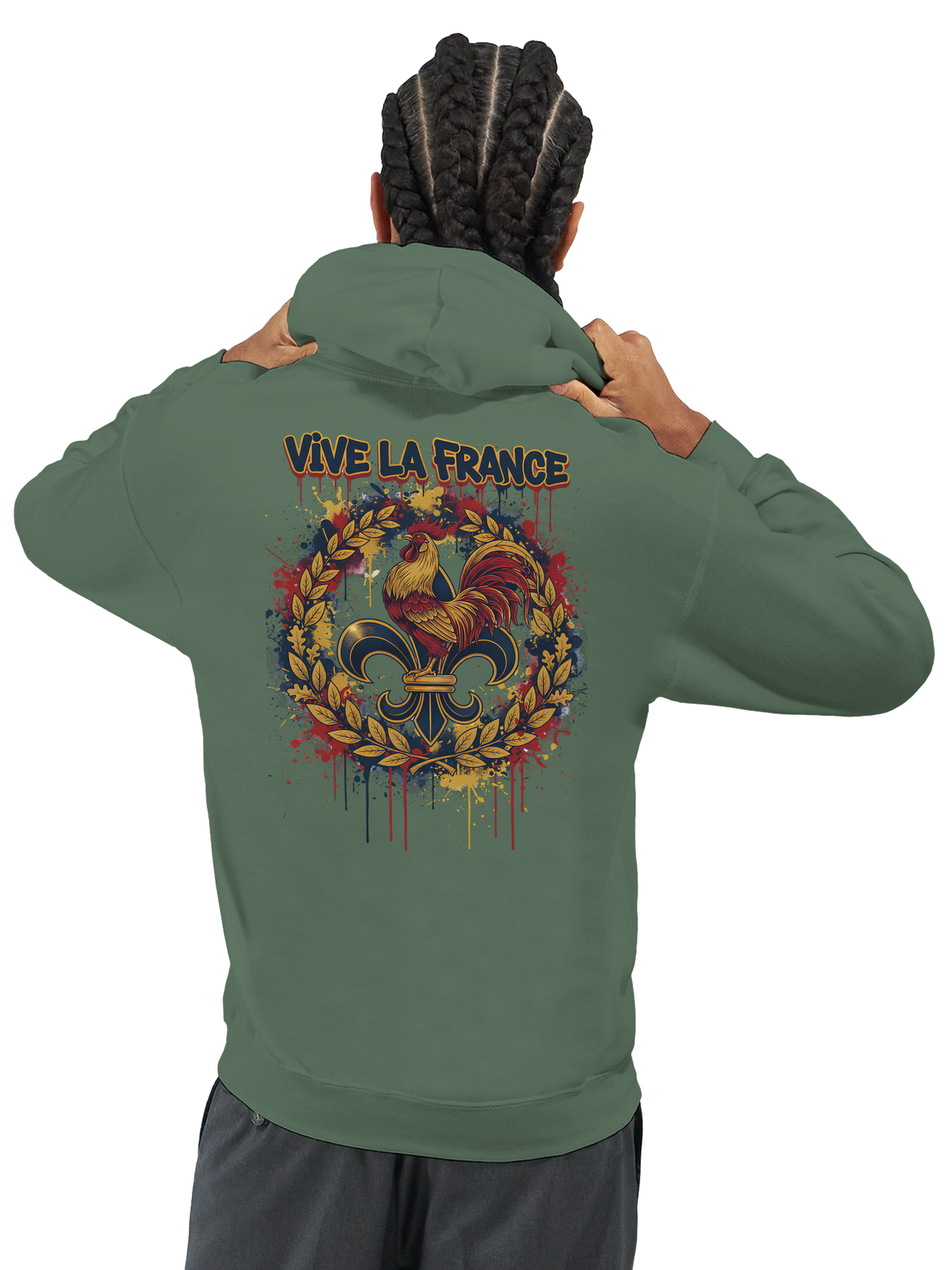 Sweat à Capuche Homme Vive la France – Confort et Style Tricolore