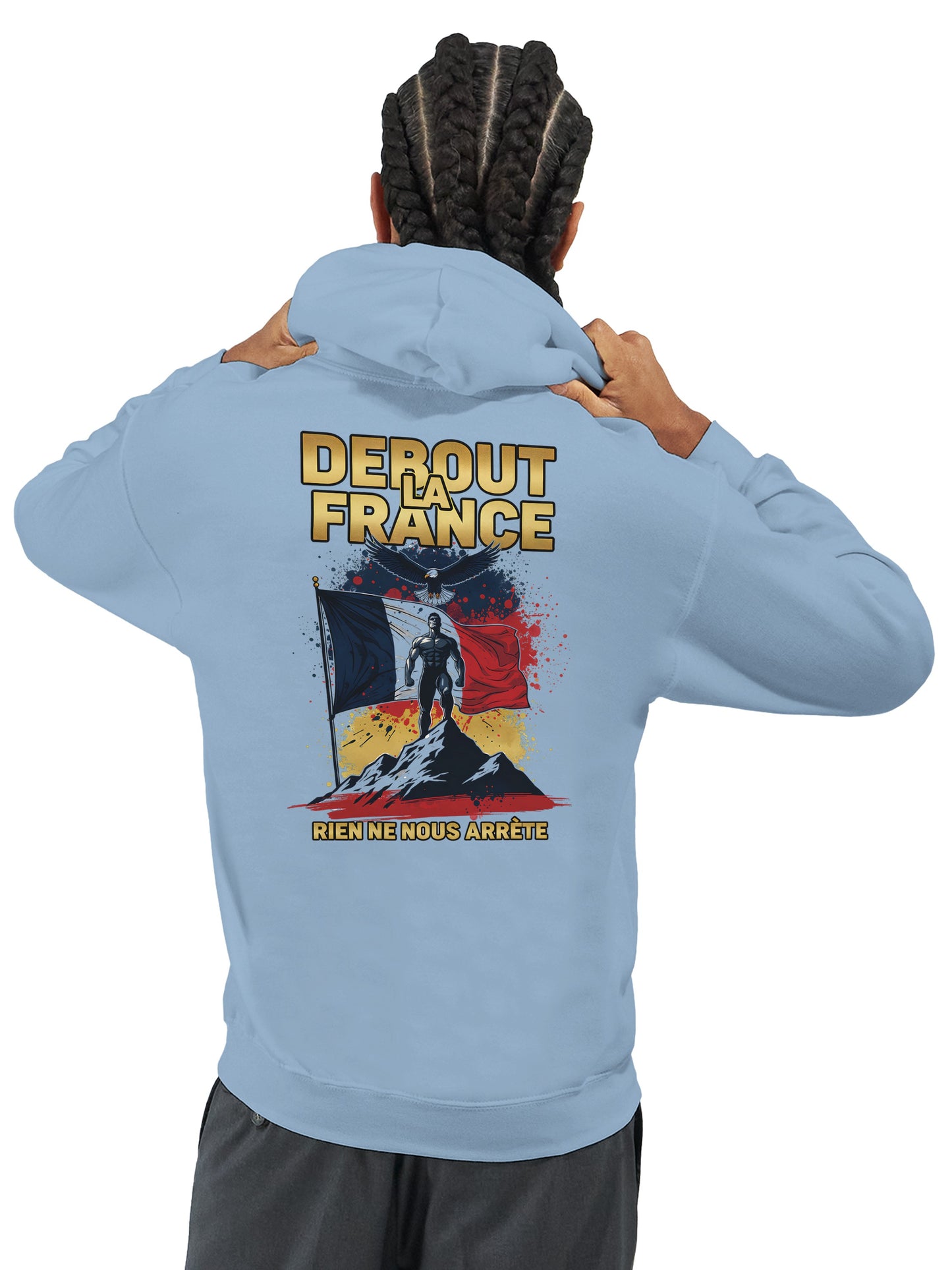 Sweat à capuche Debout la France pour homme – Hoodie premium en coton mélangé