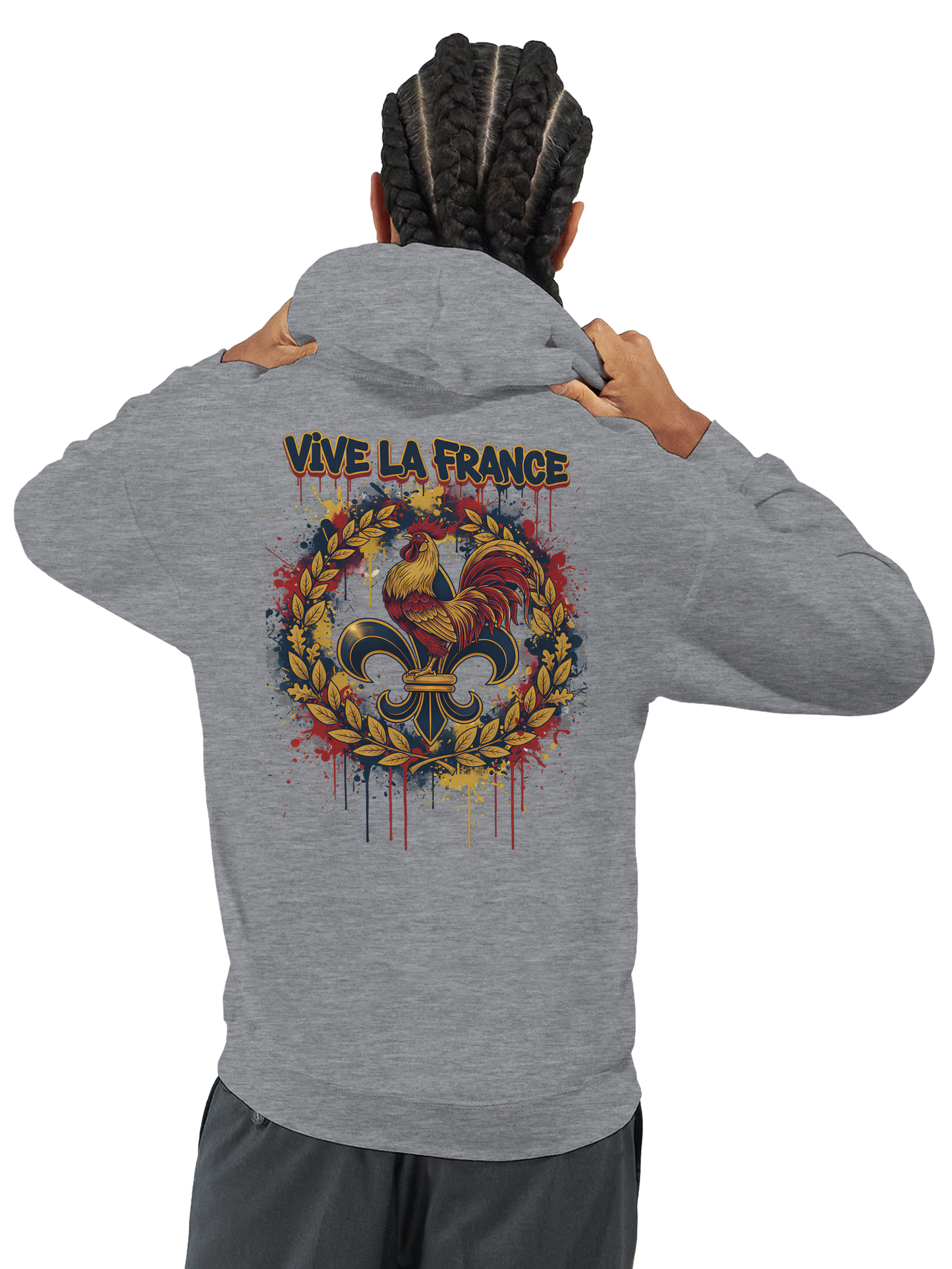 Sweat à Capuche Homme Vive la France – Confort et Style Tricolore