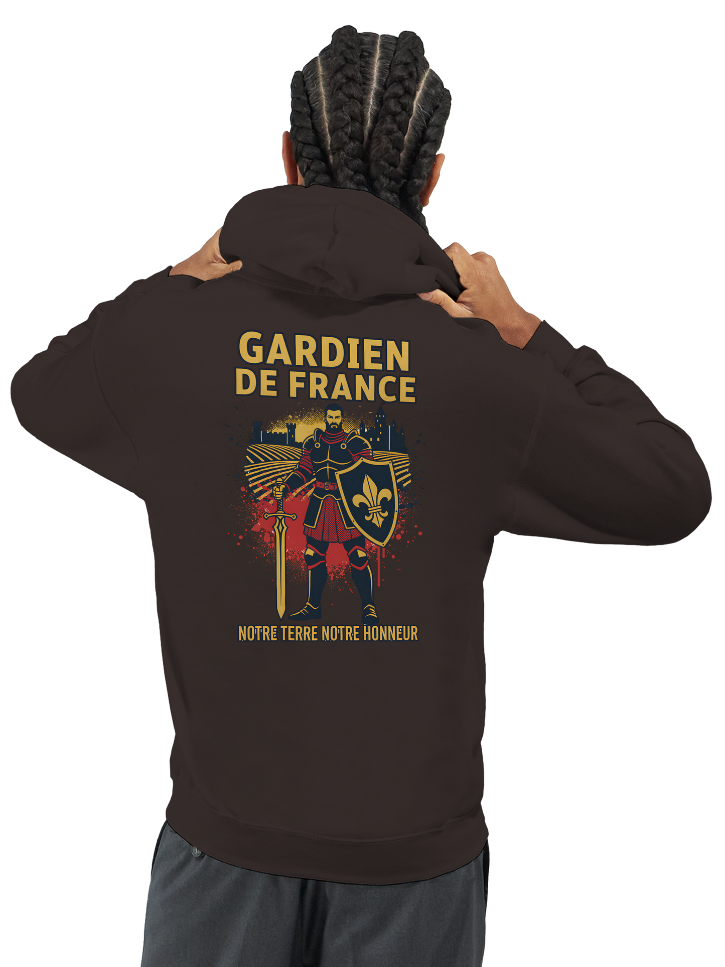 Sweat à capuche Gardien de France pour homme – Hoodie premium en coton mélangé
