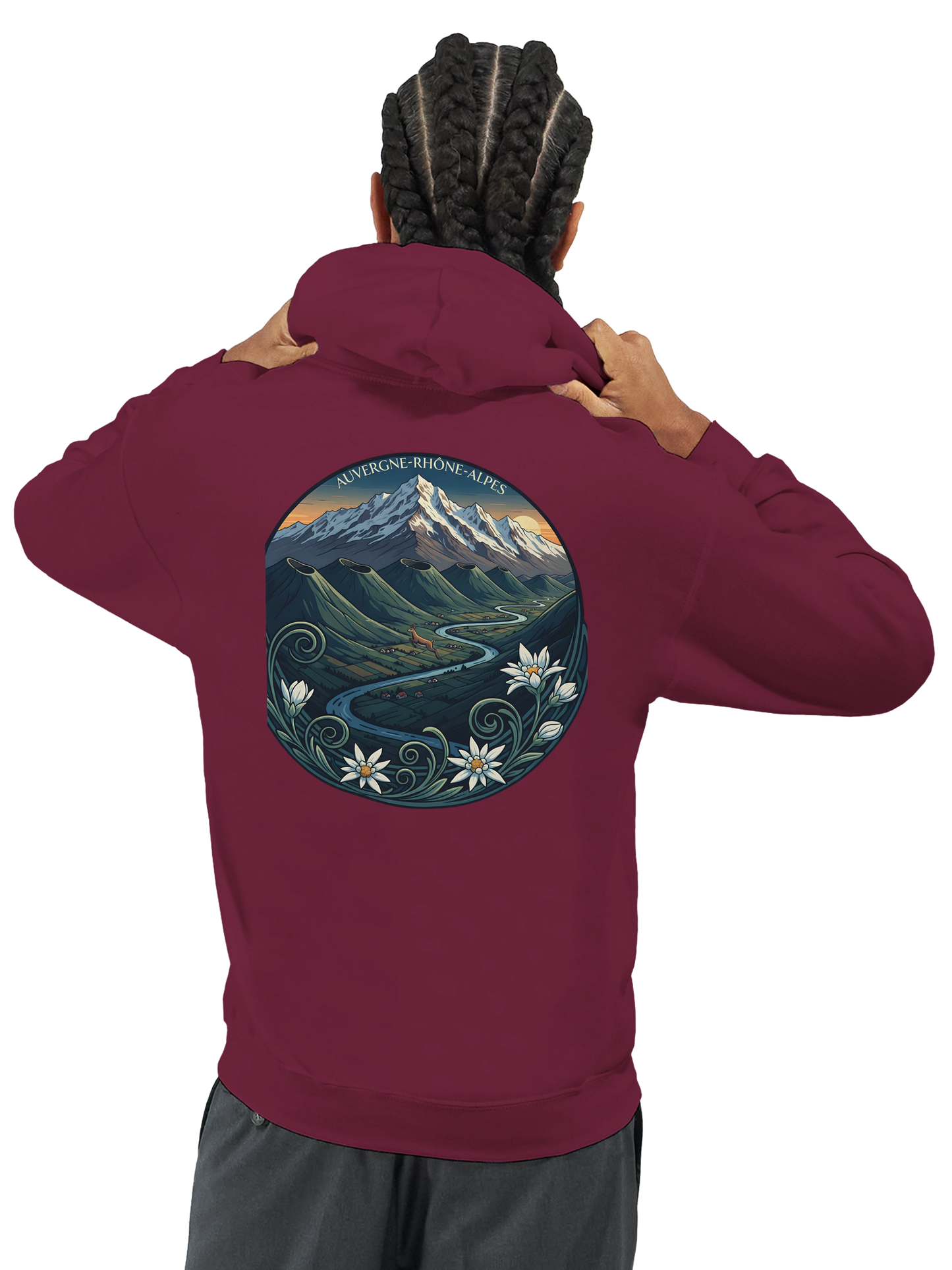 Sweat à capuche unisexe Auvergne-Rhône-Alpes – Confort et style régional
