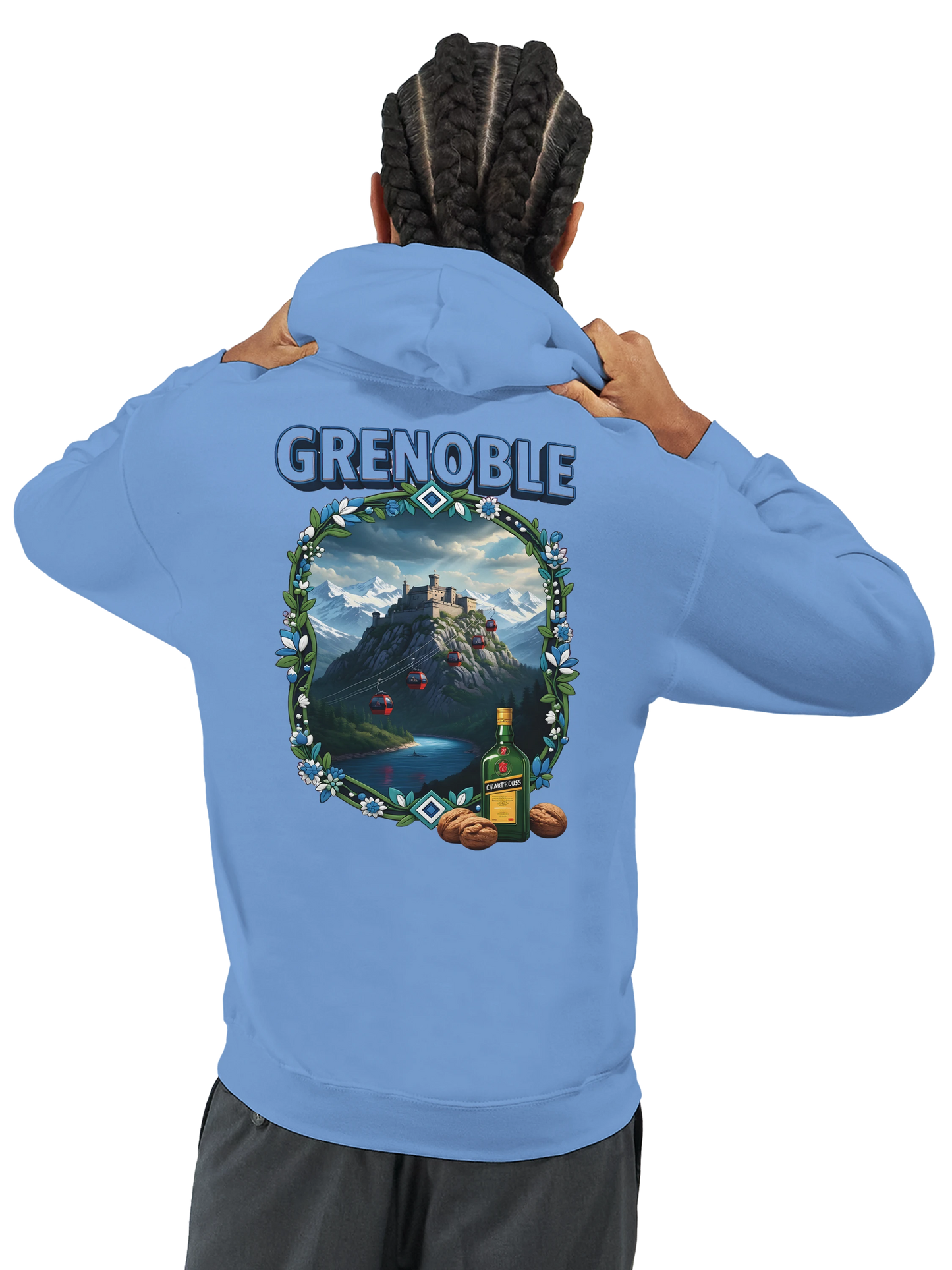 Sweat à capuche Grenoble - Collection Ville de France - Unisexe Premium