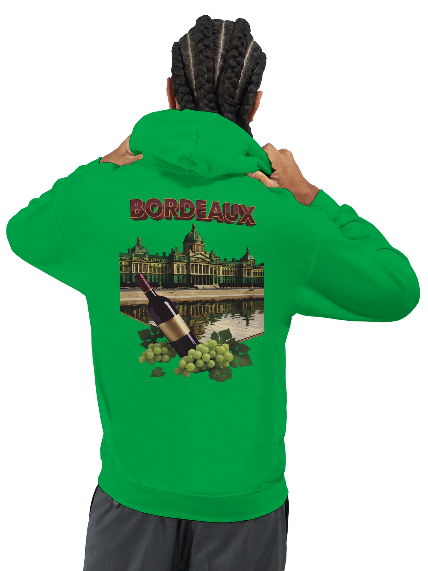 Sweat à capuche unisexe bordeaux Ville de France - Confort premium