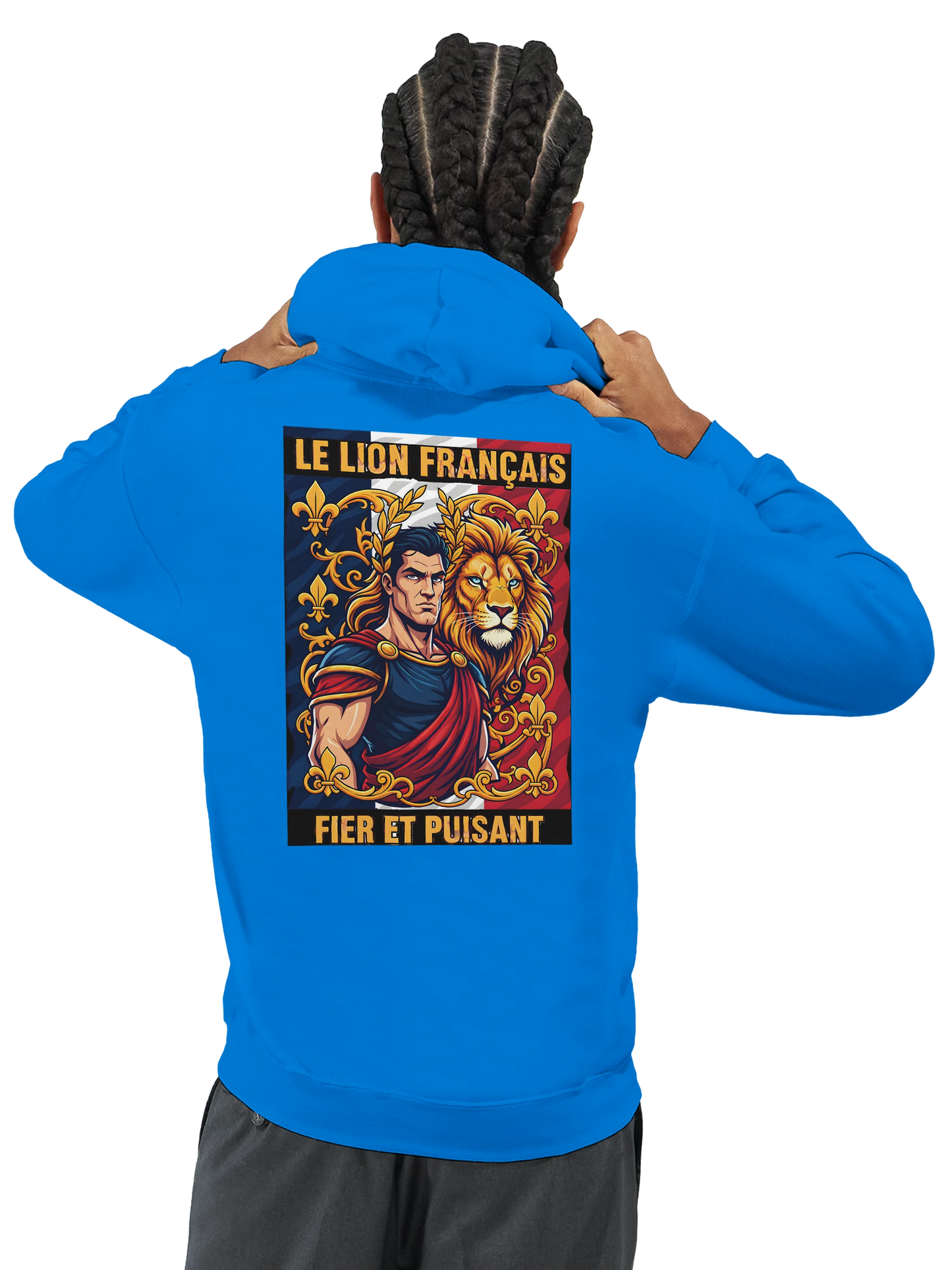 Sweat à capuche homme motif Lion Fort – Hoodie épais et confortable