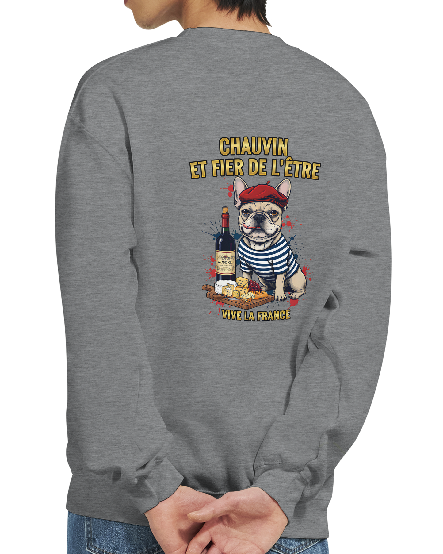 Sweat-shirt Chauvin et Fier de l'Être - Sweat à Col Rond Classique
