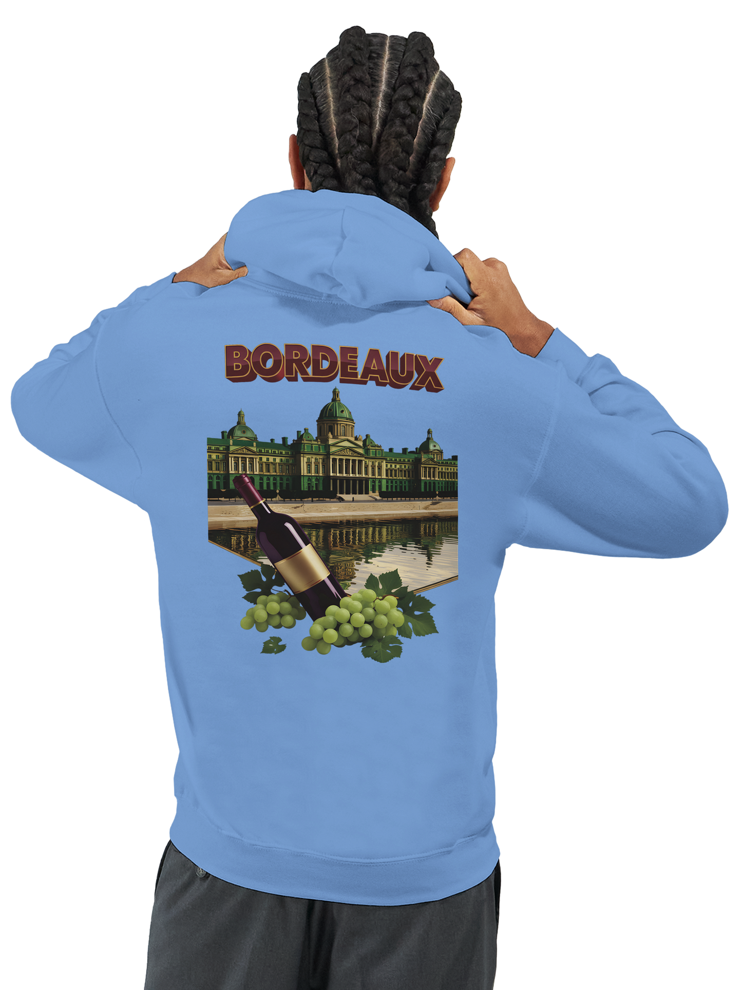 Sweat à capuche unisexe bordeaux Ville de France - Confort premium