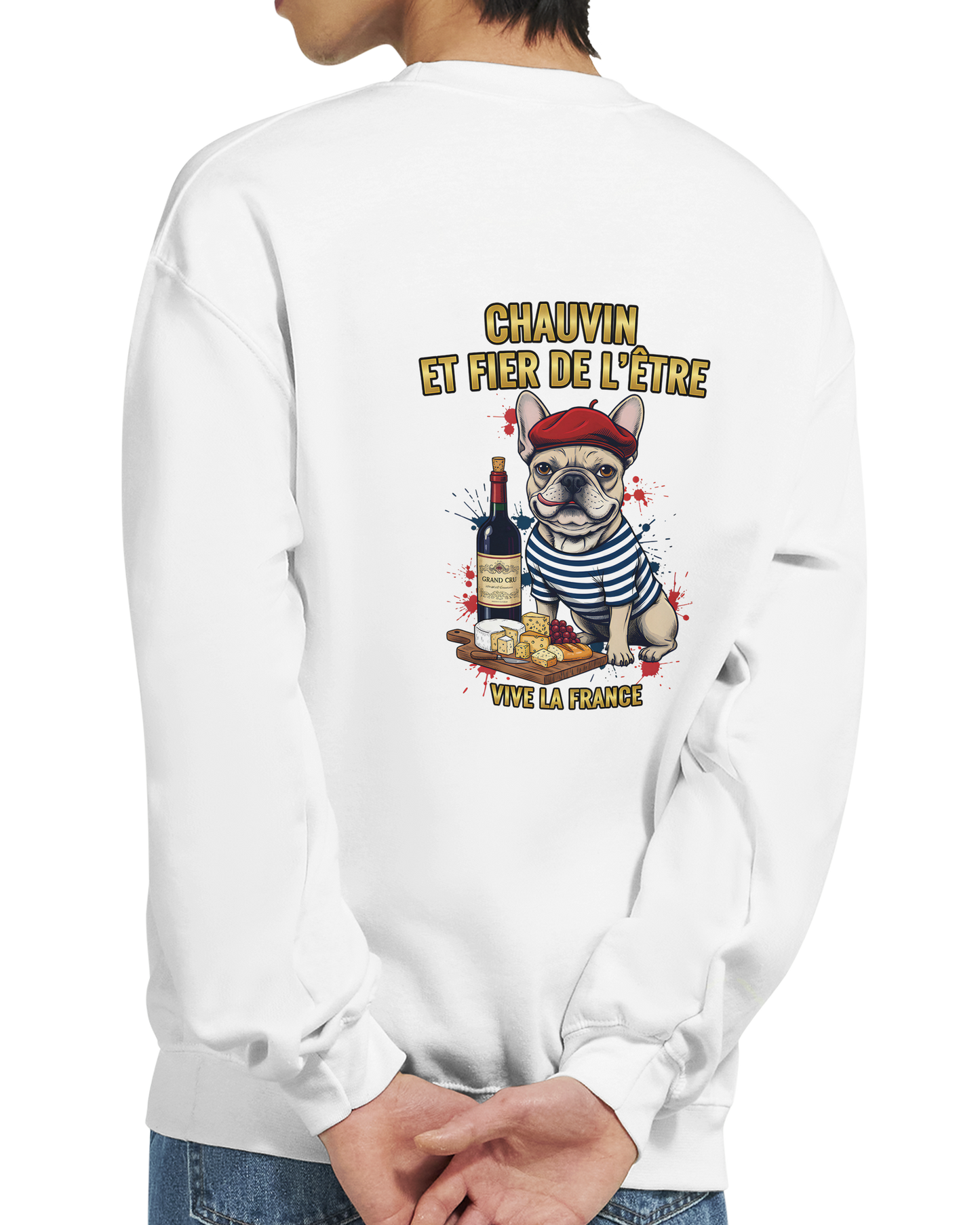 Sweat-shirt Chauvin et Fier de l'Être - Sweat à Col Rond Classique