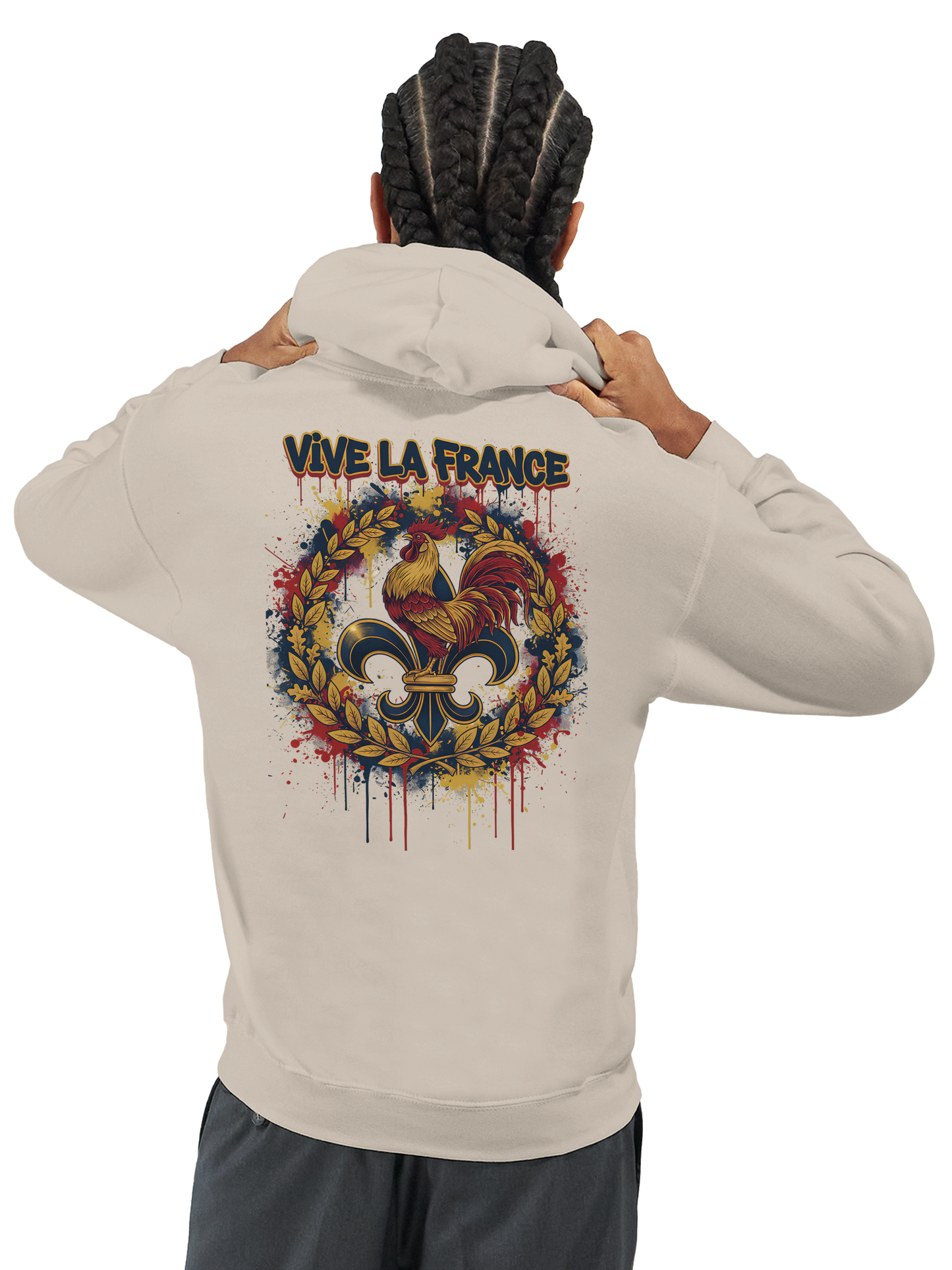 Sweat à Capuche Homme Vive la France – Confort et Style Tricolore