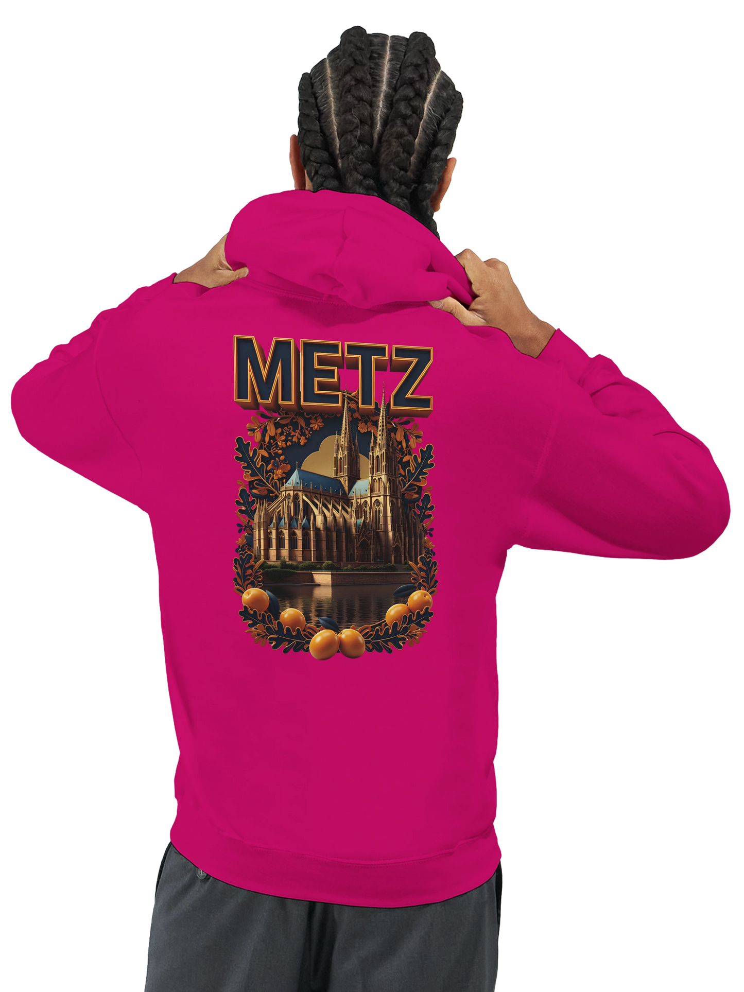 Sweat à capuche unisexe Metz - Ville de France - Design Premium