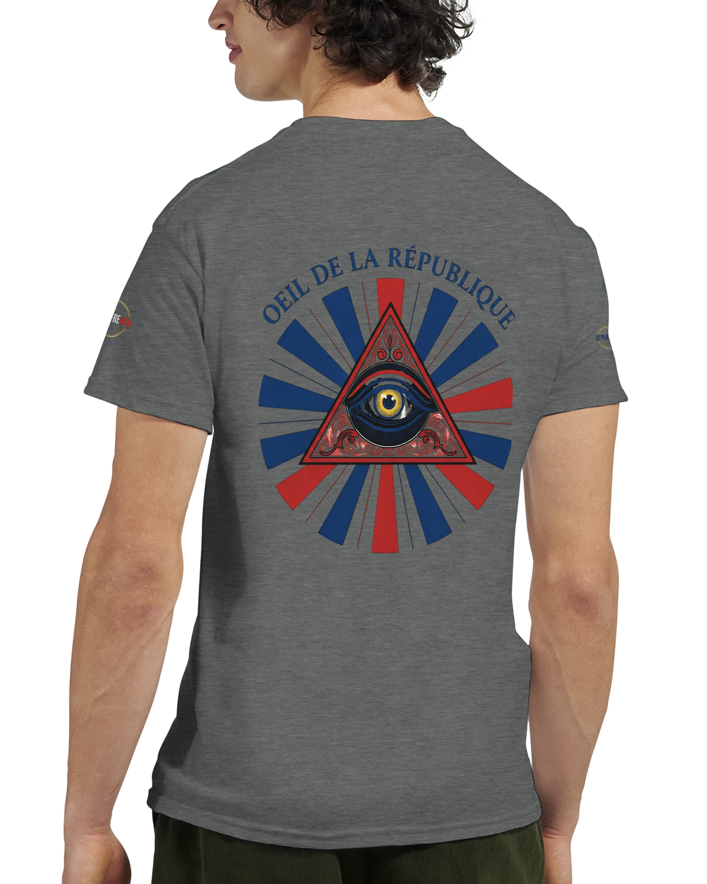 T-shirt Homme Œil de la République - Coton Épais à Coupe Classique