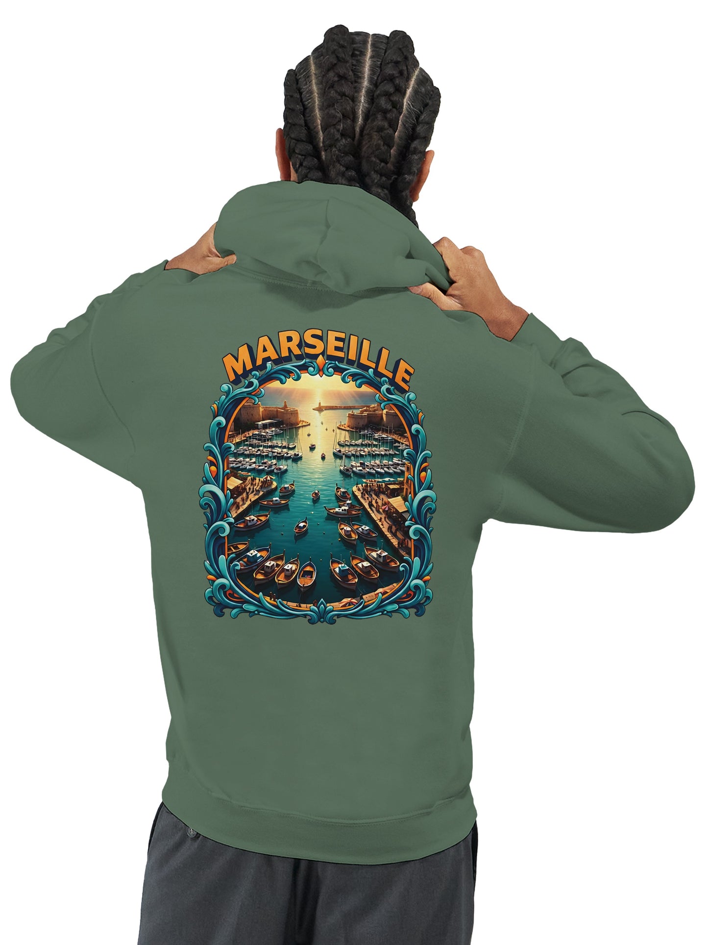 Sweat à capuche unisexe Marseille – Hoodie premium en coton mélangé