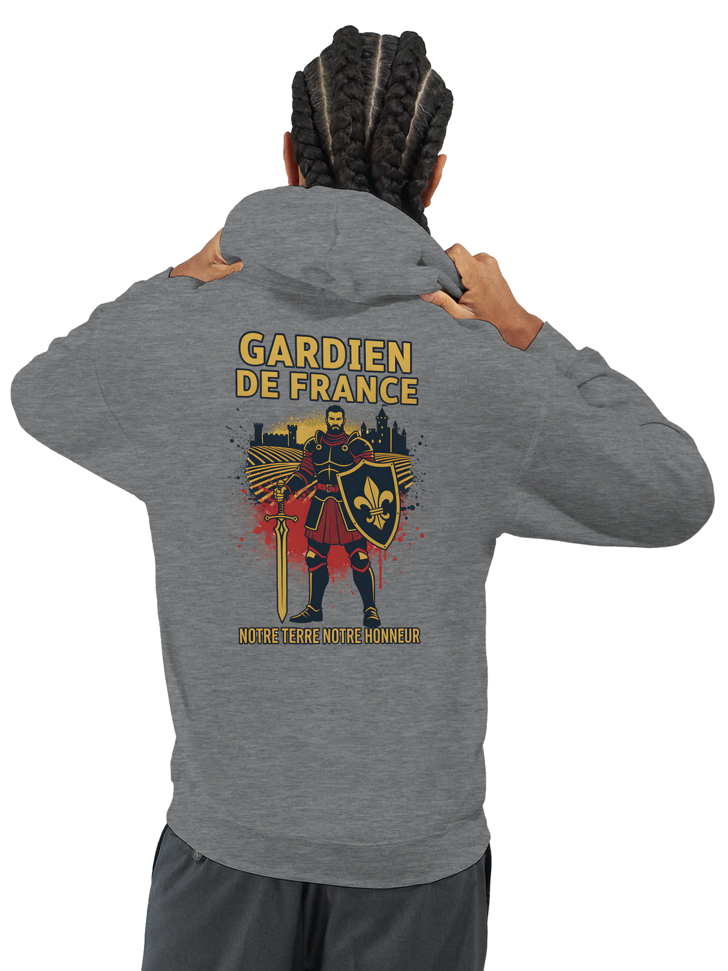 Sweat à capuche Gardien de France pour homme – Hoodie premium en coton mélangé