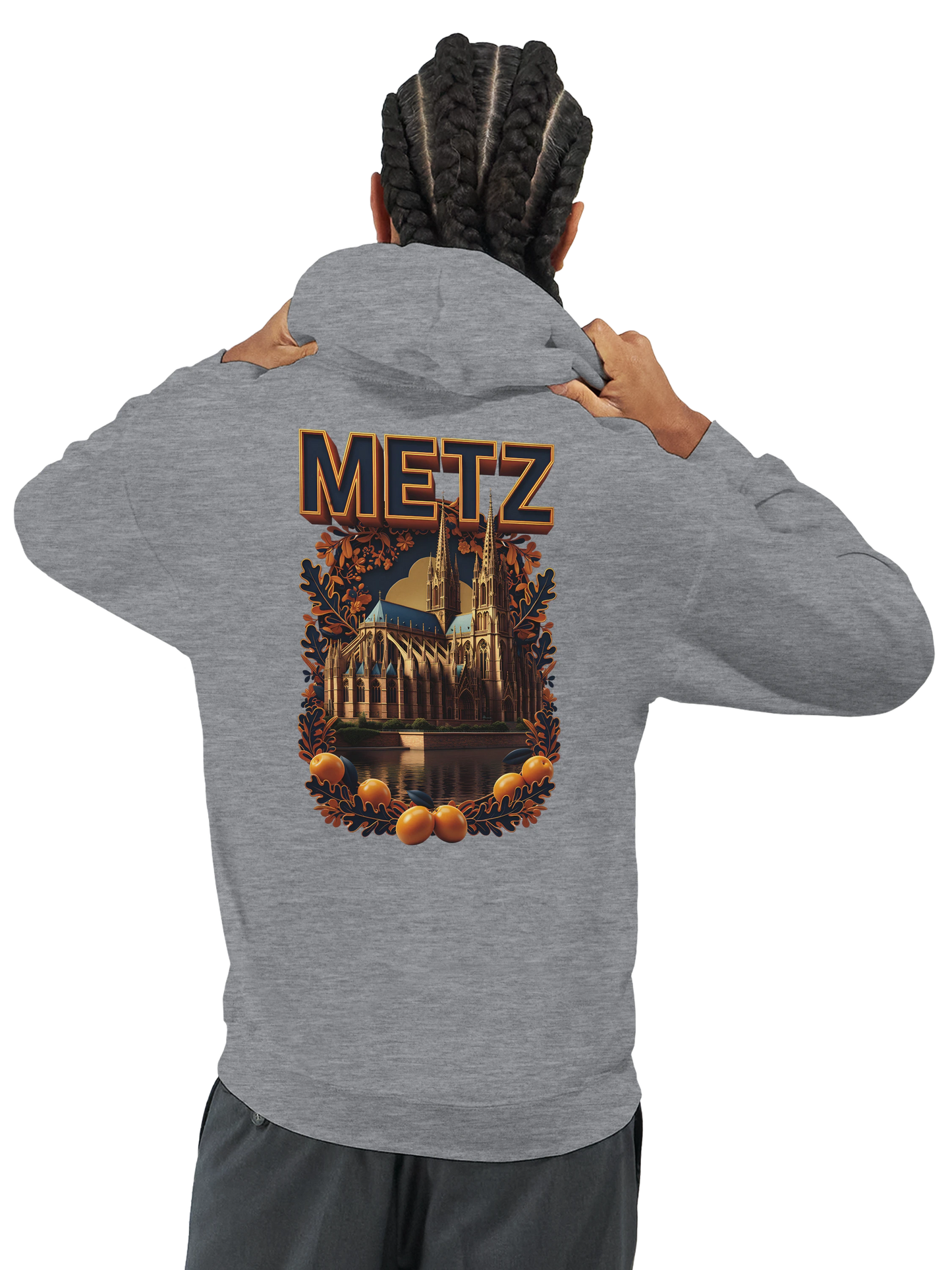Sweat à capuche unisexe Metz - Ville de France - Design Premium