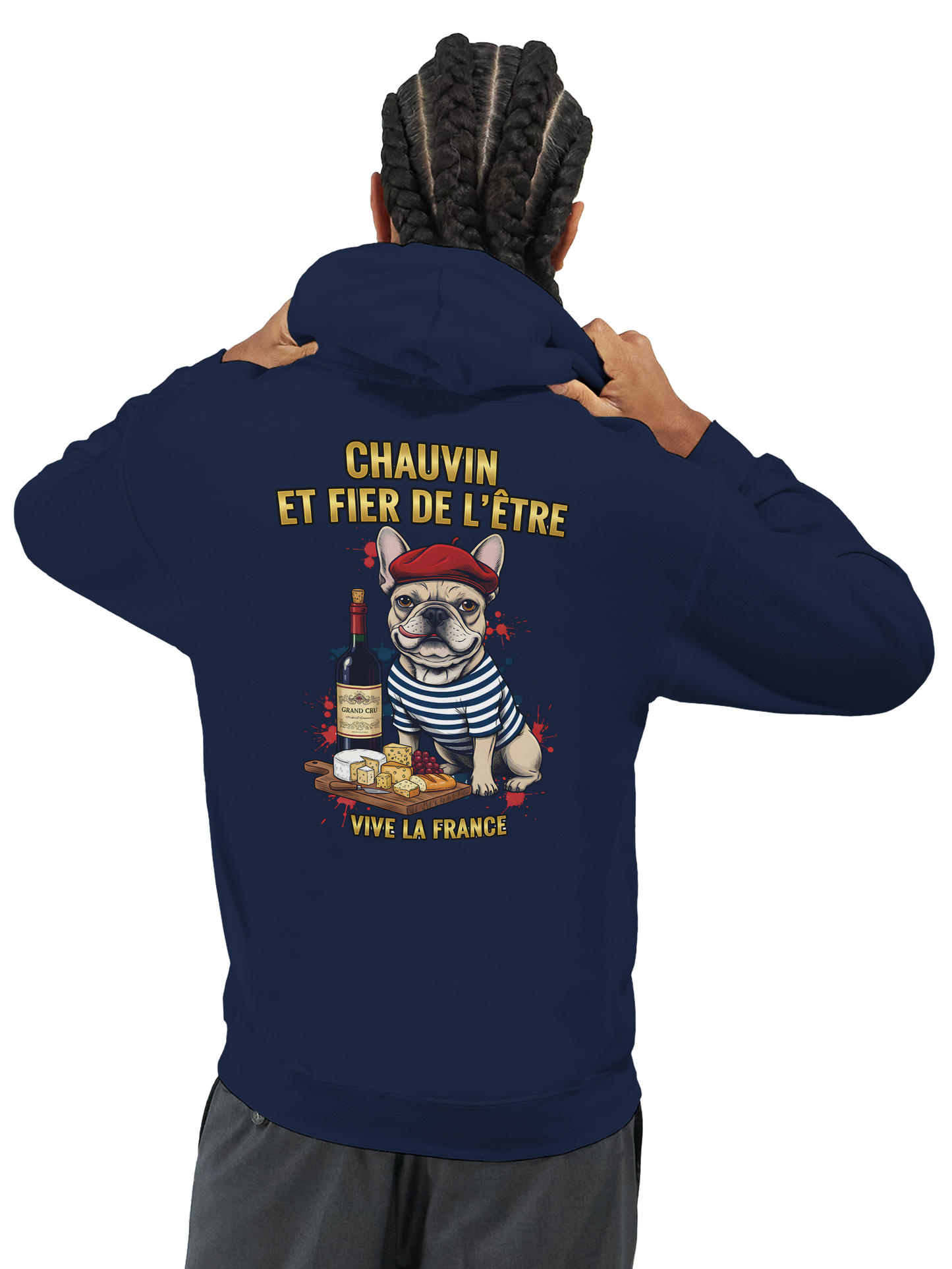 Sweat à Capuche Homme "Chauvin et Fier l'être" – Confort Premium et Design Patriotique