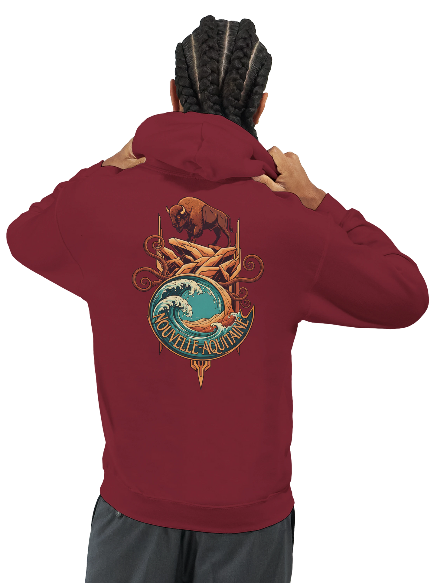 Sweat à capuche unisexe Nouvelle-Aquitaine - Hoodie premium en coton mélangé