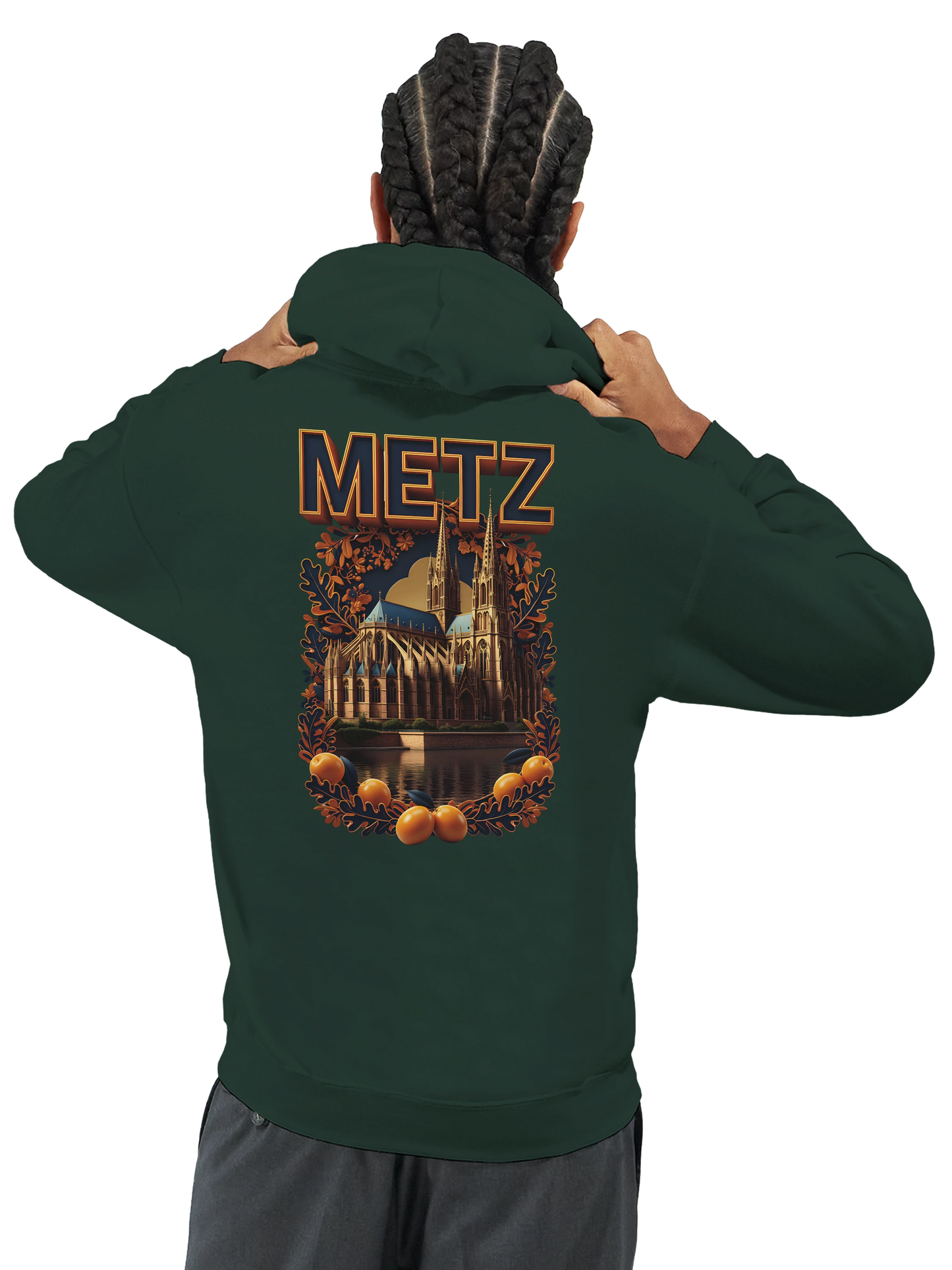 Sweat à capuche unisexe Metz - Ville de France - Design Premium