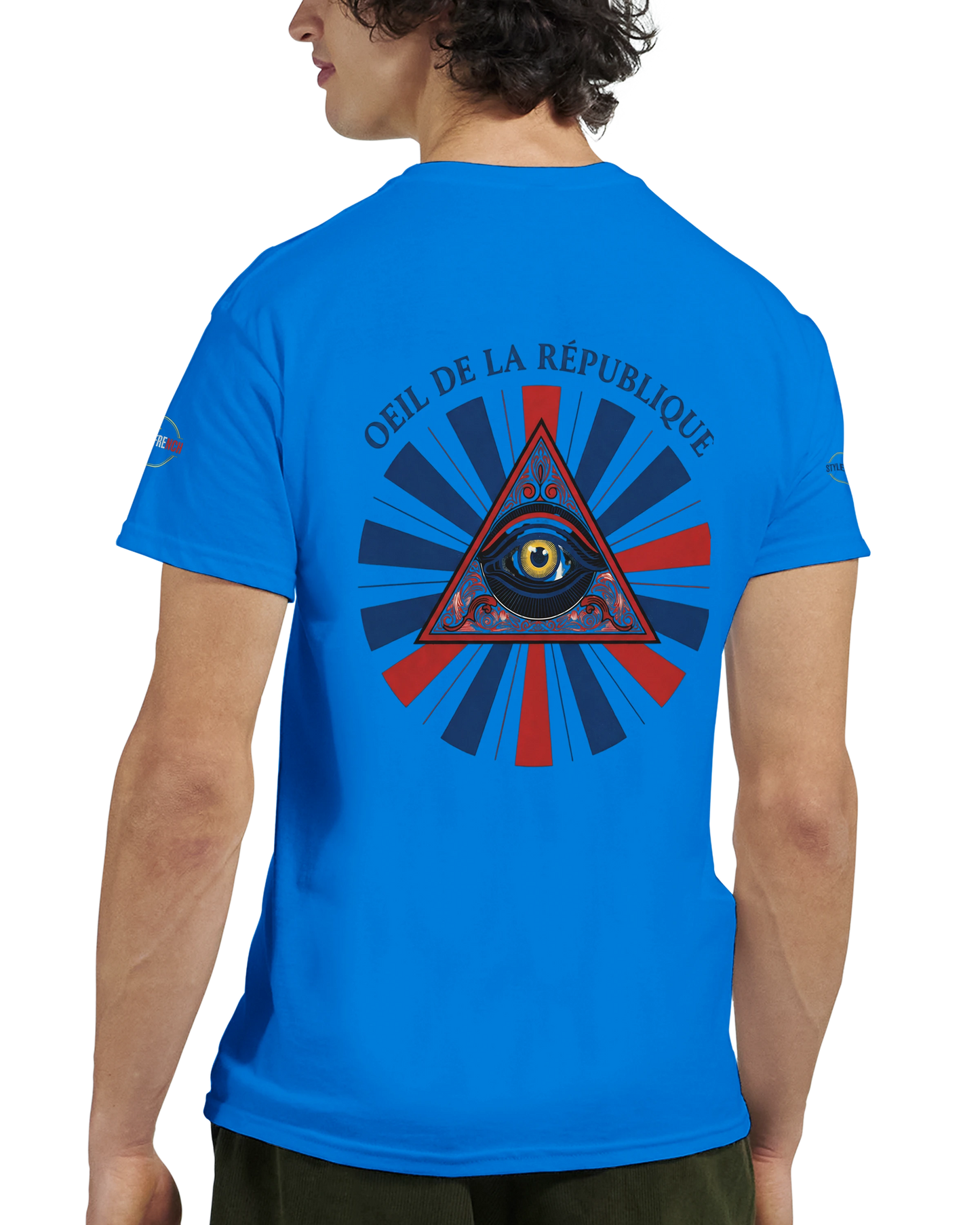 T-shirt Homme Œil de la République - Coton Épais à Coupe Classique