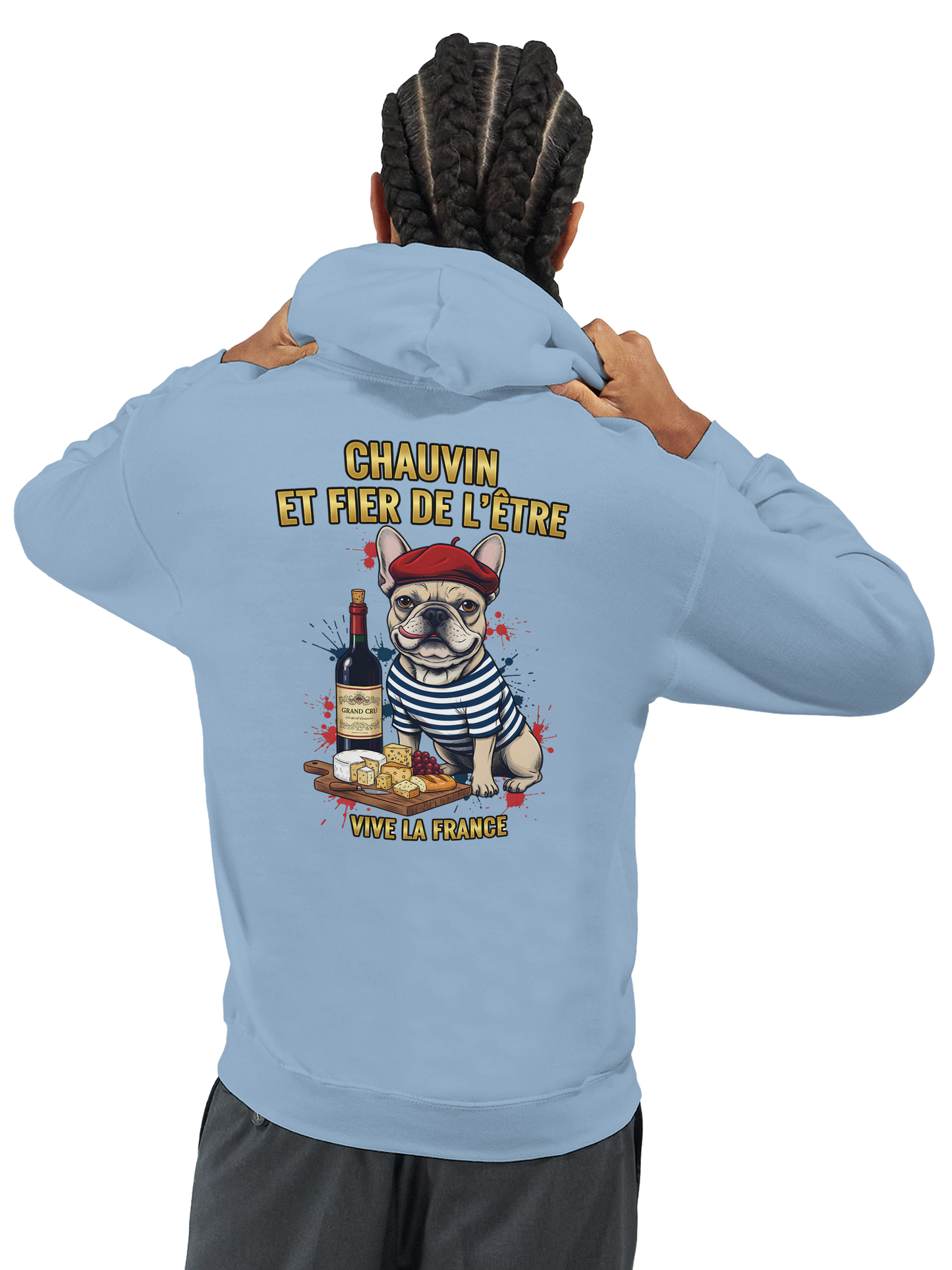 Sweat à Capuche Homme "Chauvin et Fier l'être" – Confort Premium et Design Patriotique