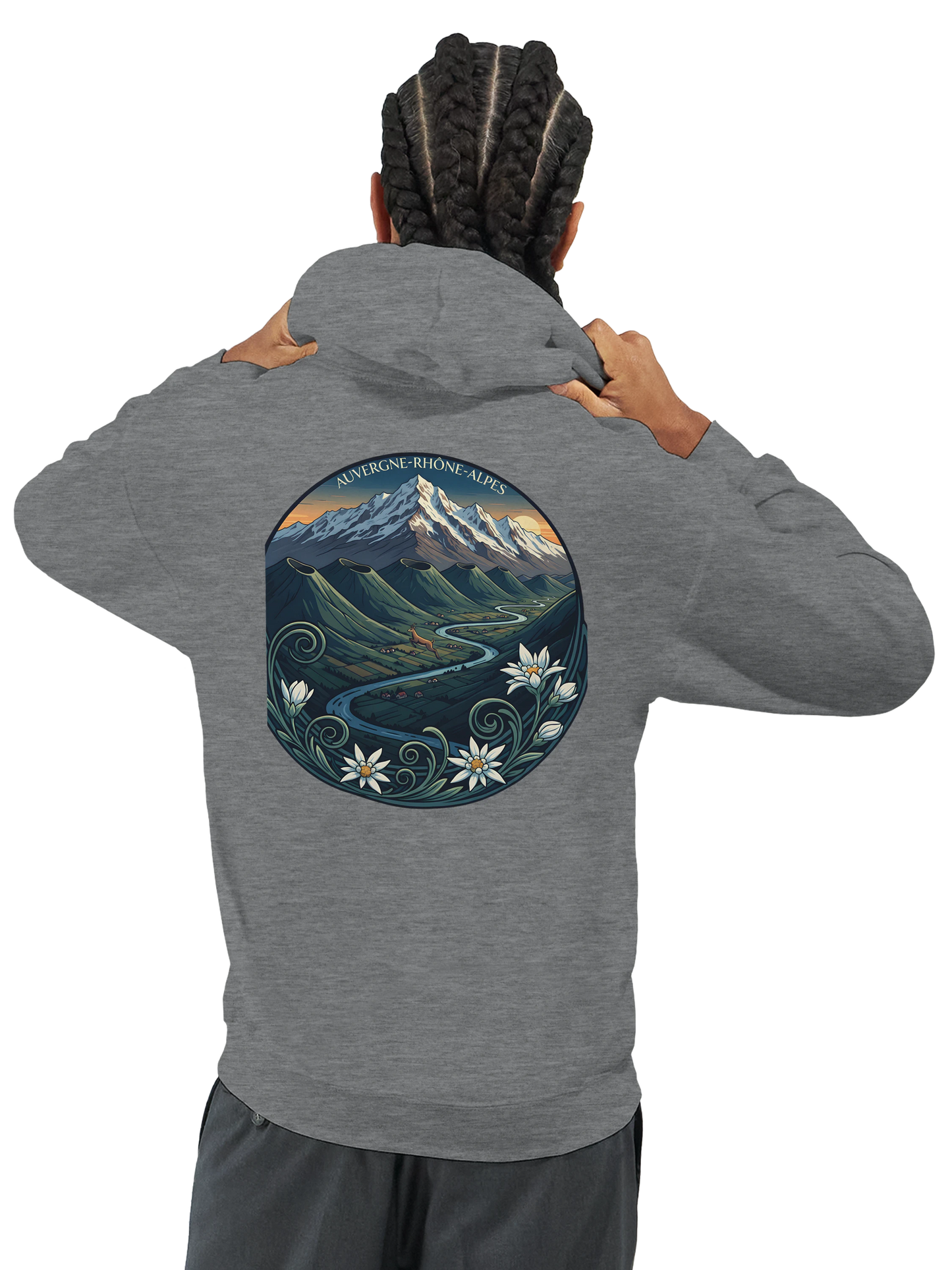 Sweat à capuche unisexe Auvergne-Rhône-Alpes – Confort et style régional