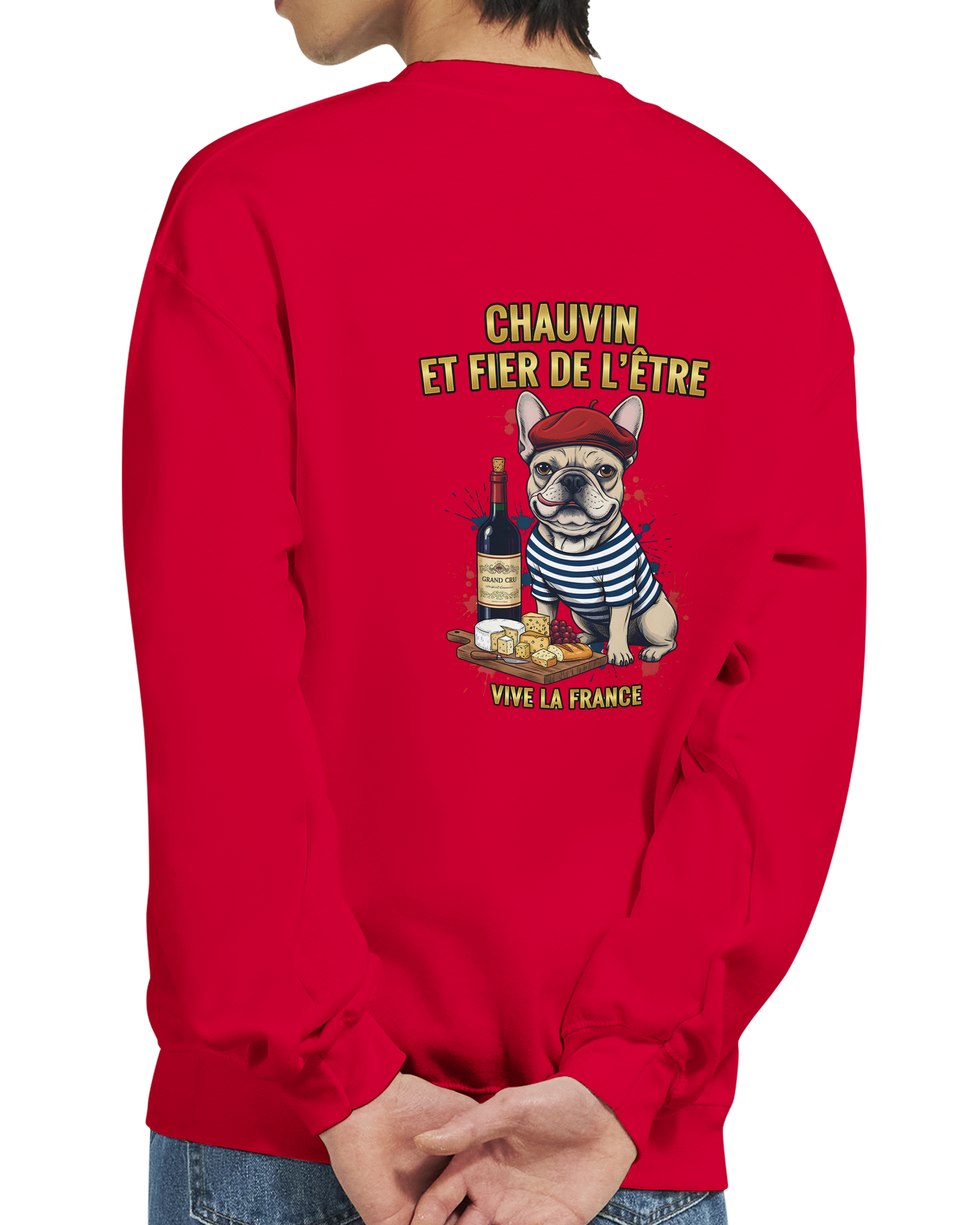 Sweat-shirt Chauvin et Fier de l'Être - Sweat à Col Rond Classique