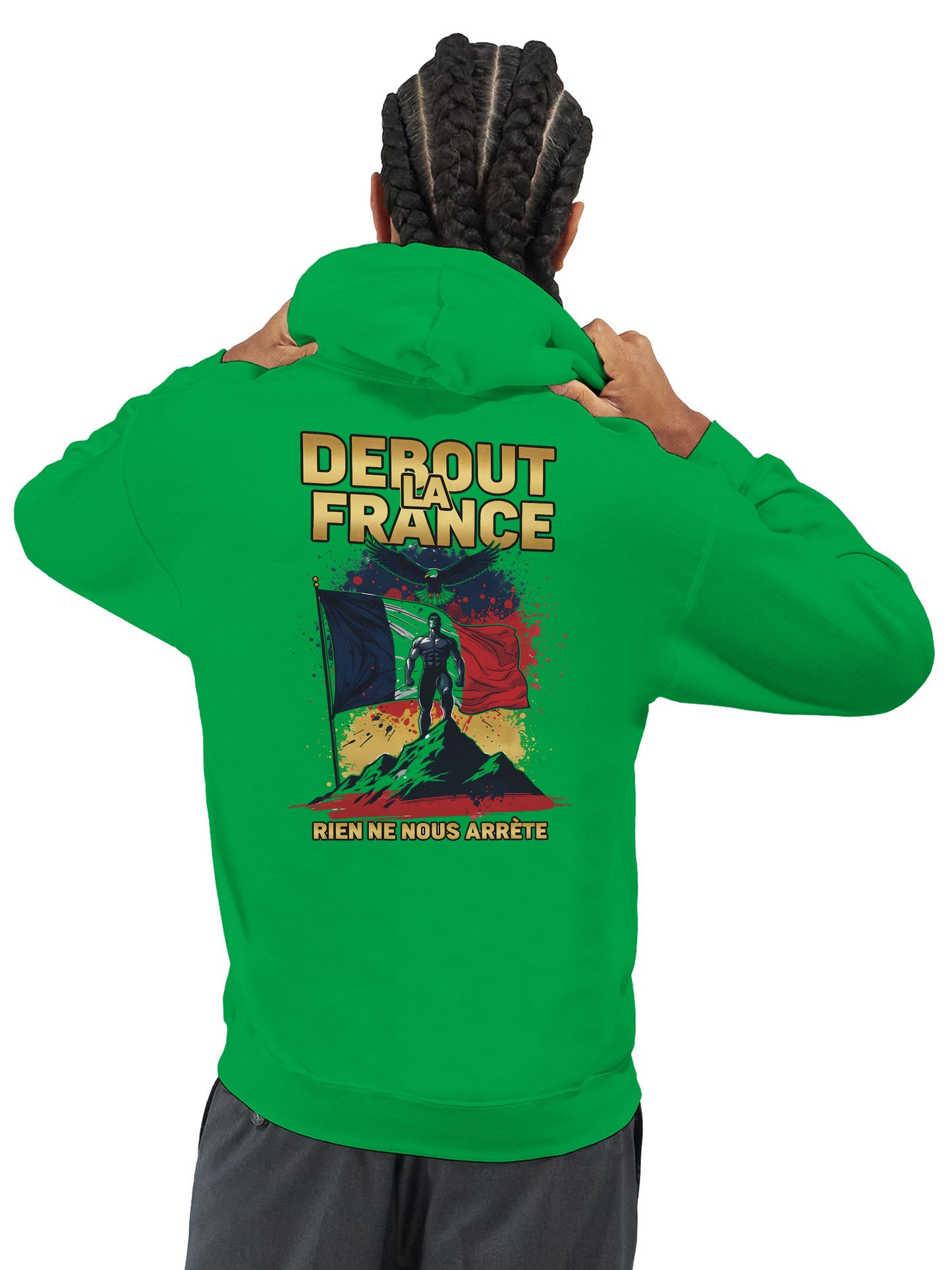 Sweat à capuche Debout la France pour homme – Hoodie premium en coton mélangé