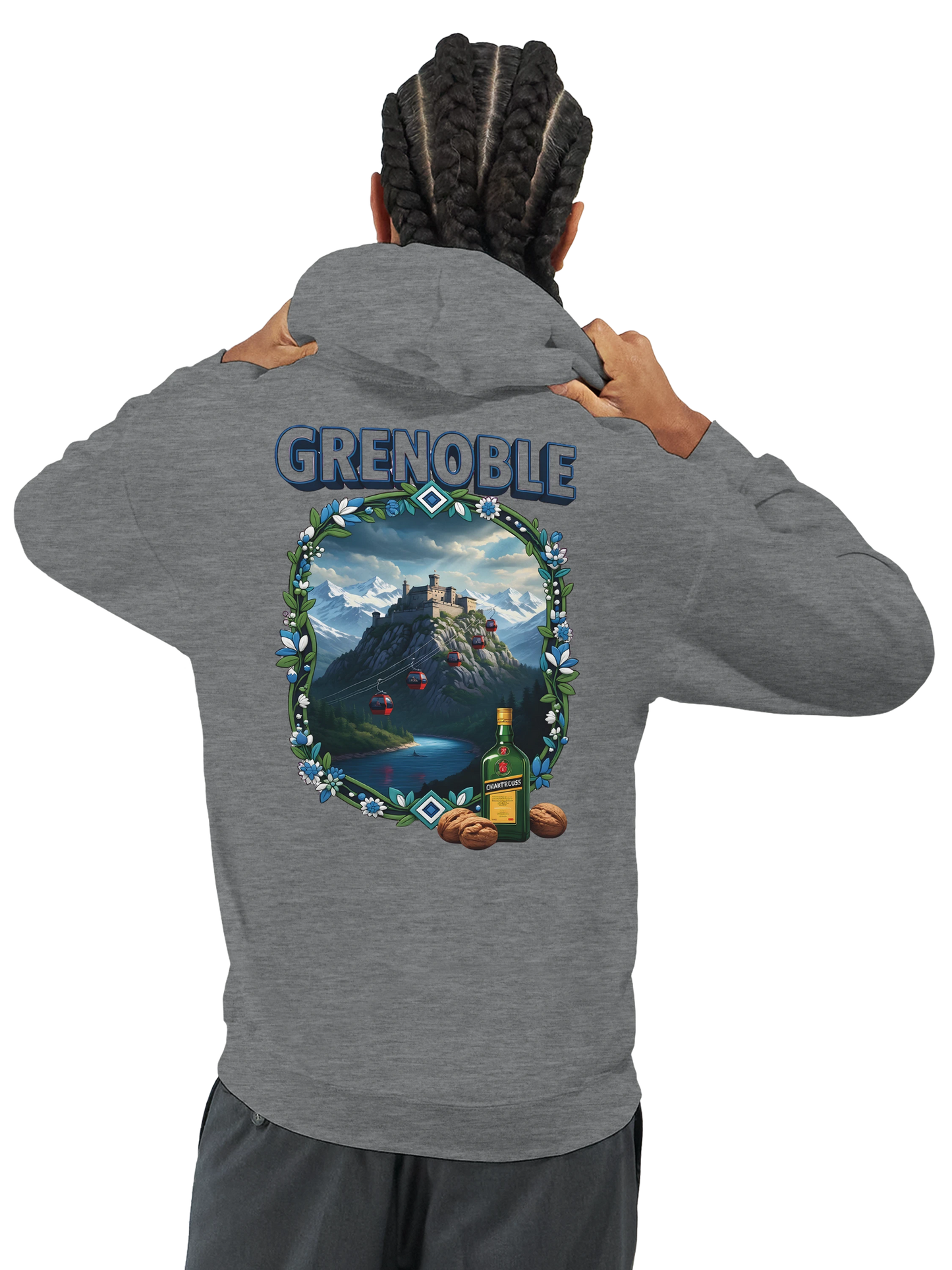 Sweat à capuche Grenoble - Collection Ville de France - Unisexe Premium