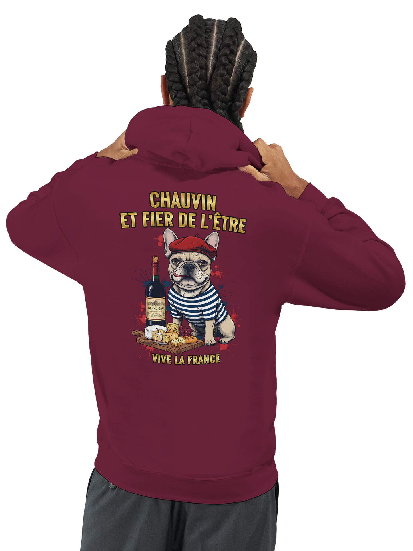 Sweat à Capuche Homme "Chauvin et Fier l'être" – Confort Premium et Design Patriotique