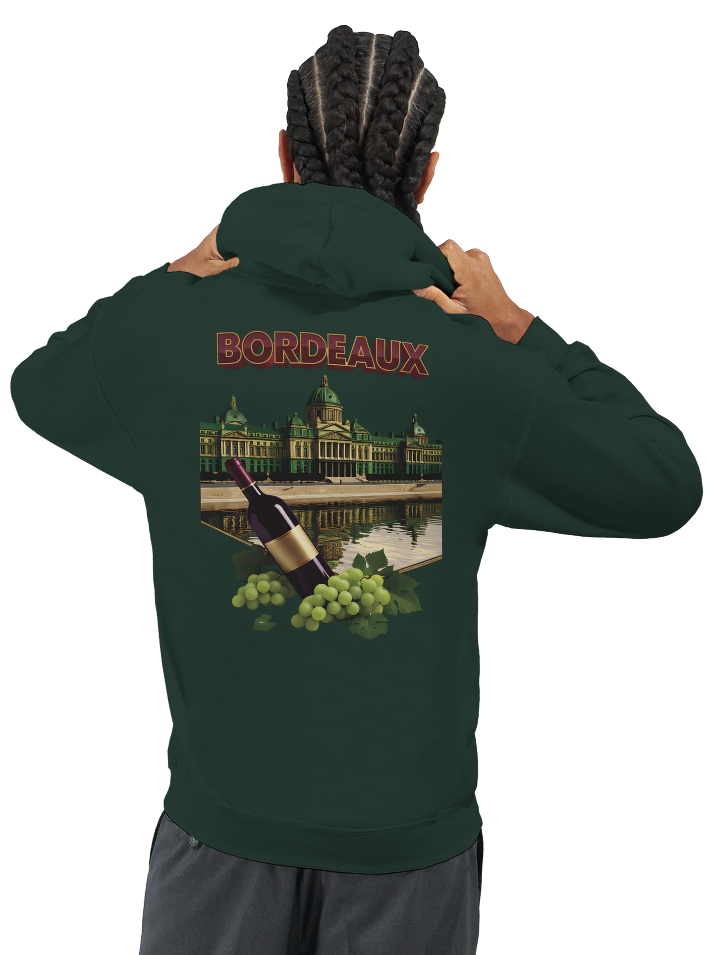 Sweat à capuche unisexe bordeaux Ville de France - Confort premium